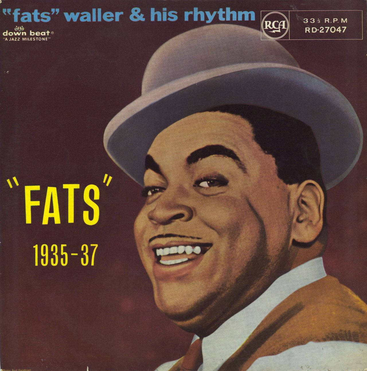 Fats Waller, bowler hat, deep maroon background, HD Phone Wallpaper