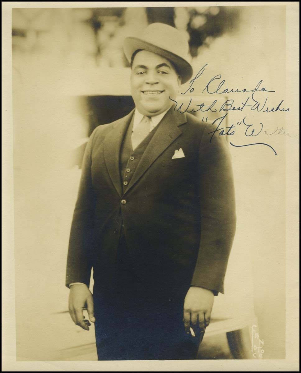 Fats Waller, vintage sepia portrait, suit and fedora, SD Phone Wallpaper