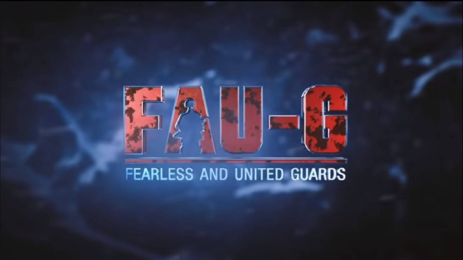 FAU-G, red logo, blue background, Full HD Desktop Wallpaper