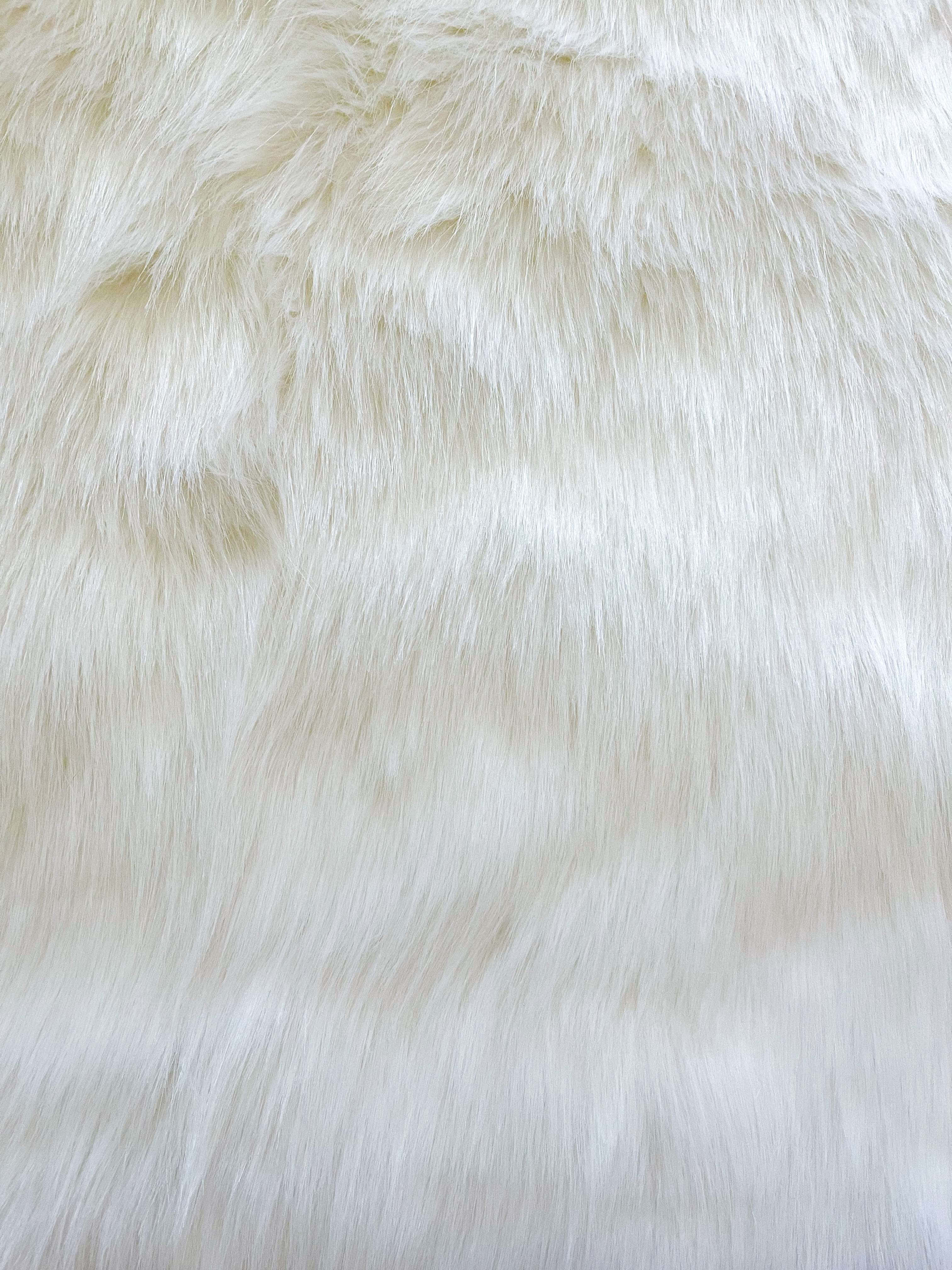 white faux fur, creamy white, fluffy texture, 4K Phone Wallpaper
