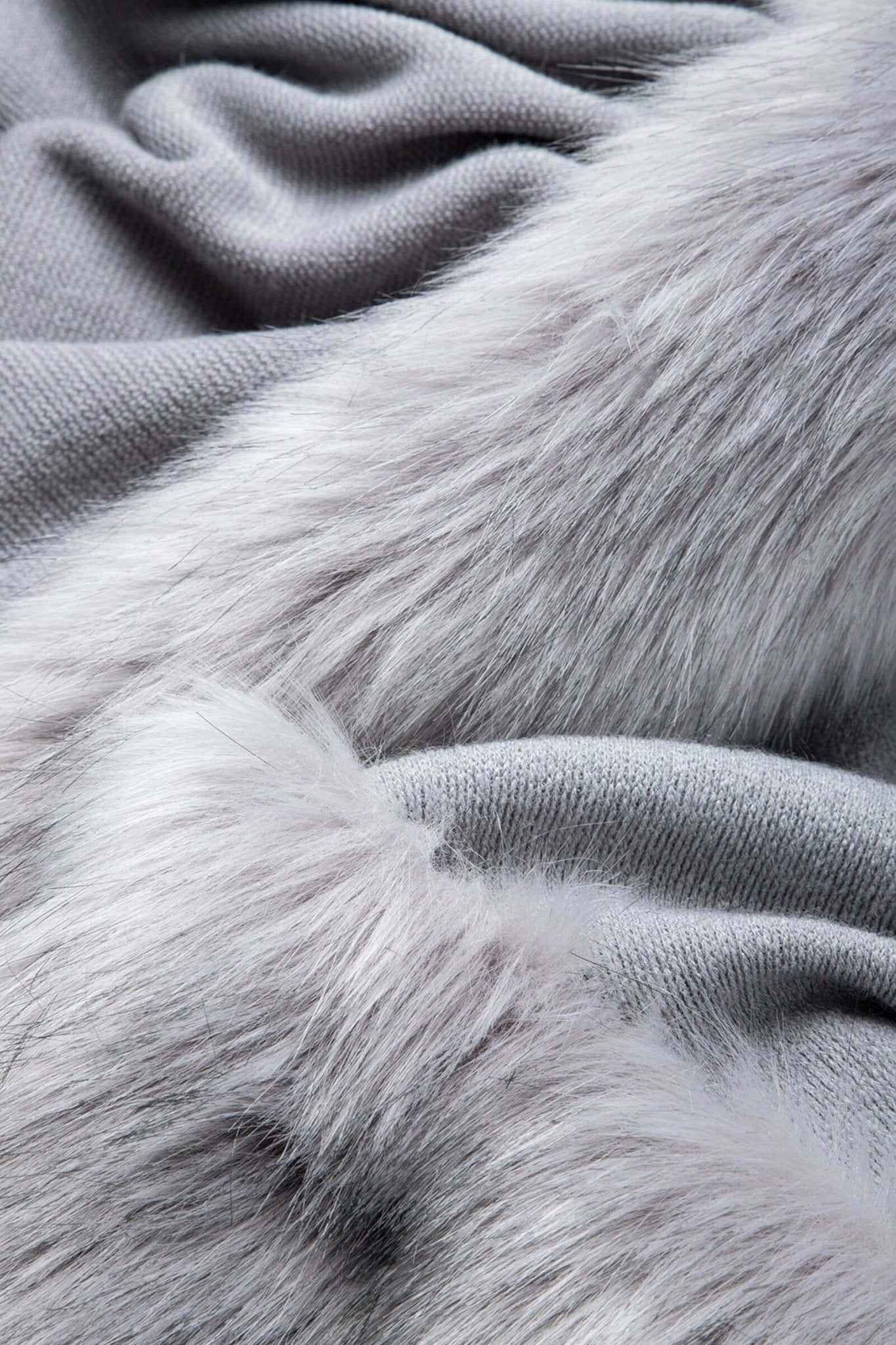 gray faux fur, textured knit fabric, close-up, Full HD Phone Wallpaper
