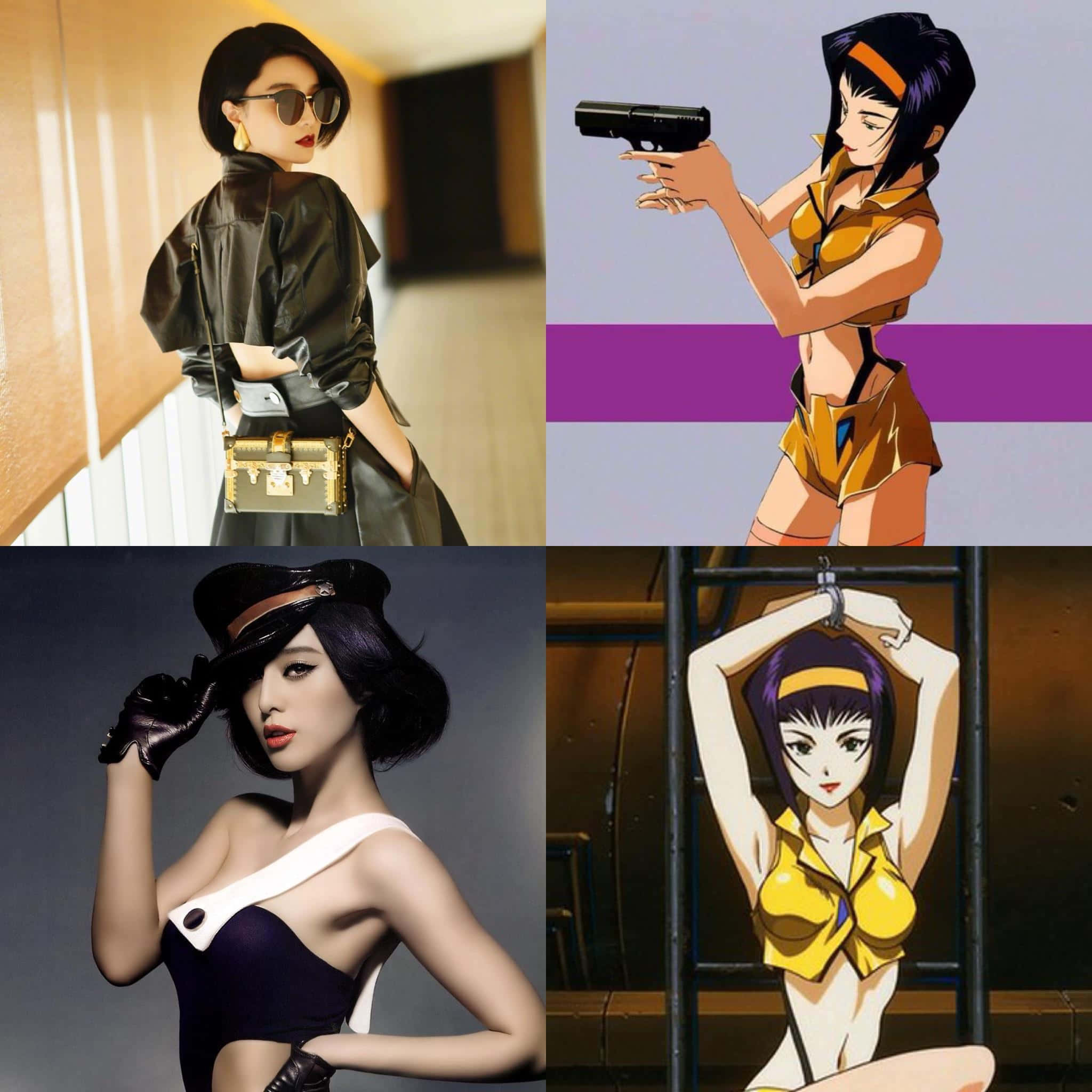 Faye Valentine, black leather, sunglasses, Full HD Desktop Wallpaper