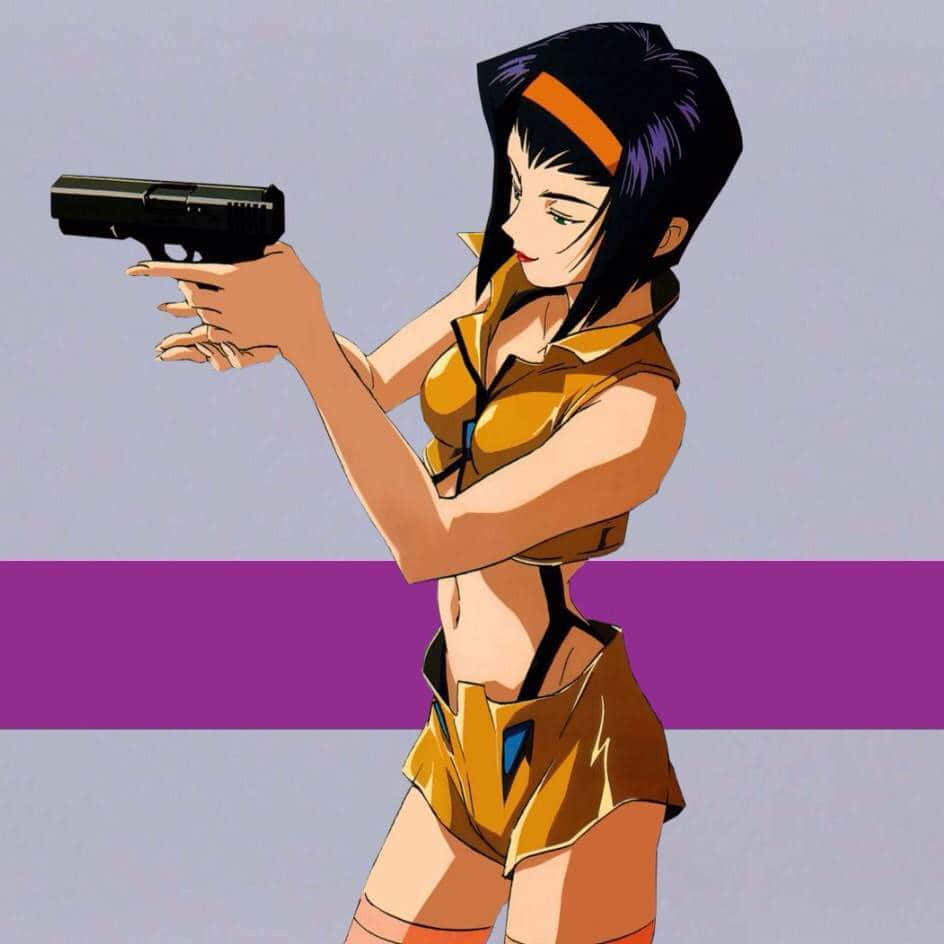 Faye Valentine, 944 x 944 wallpaper, gold outfit, SD Desktop Wallpaper