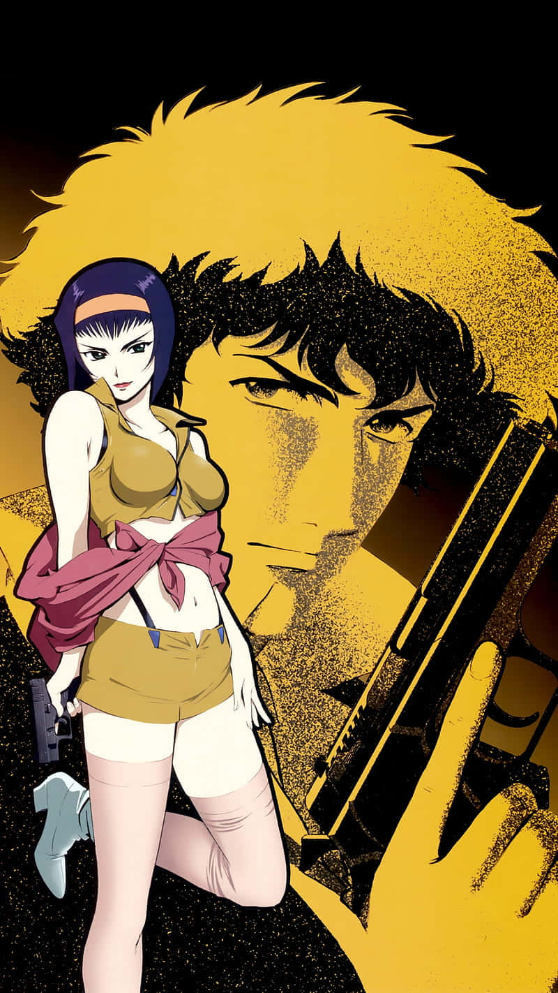 Faye Valentine, purple hair, gun, HD Phone Wallpaper