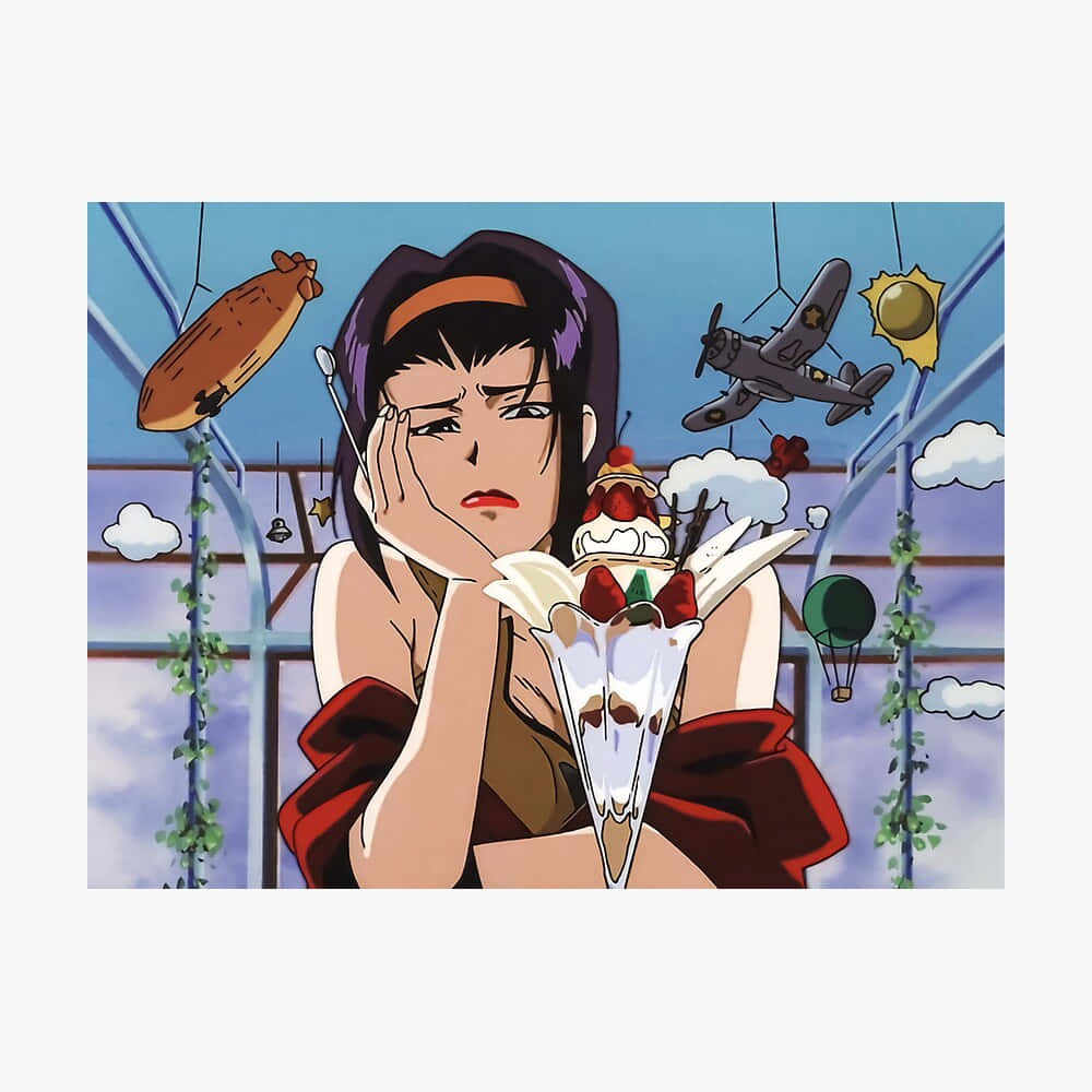 Faye Valentine, signature outfit, whimsical greenhouse, SD Desktop Wallpaper
