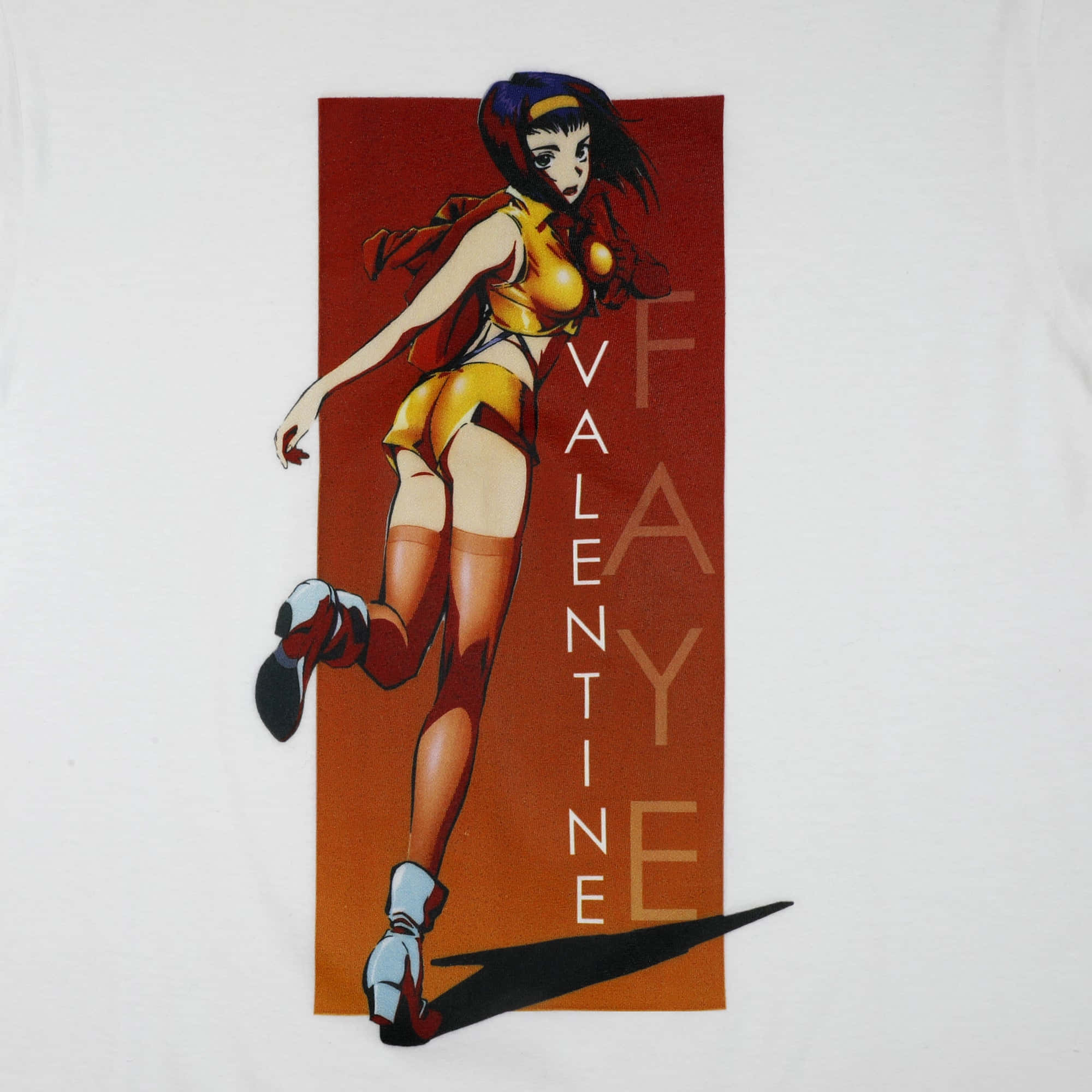 Faye Valentine, yellow outfit, gradient red background, Full HD Desktop Wallpaper