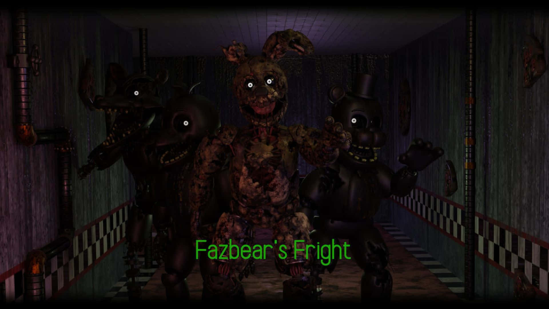 Fazbear Frights, animatronic characters, glowing eyes, Full HD Desktop Wallpaper