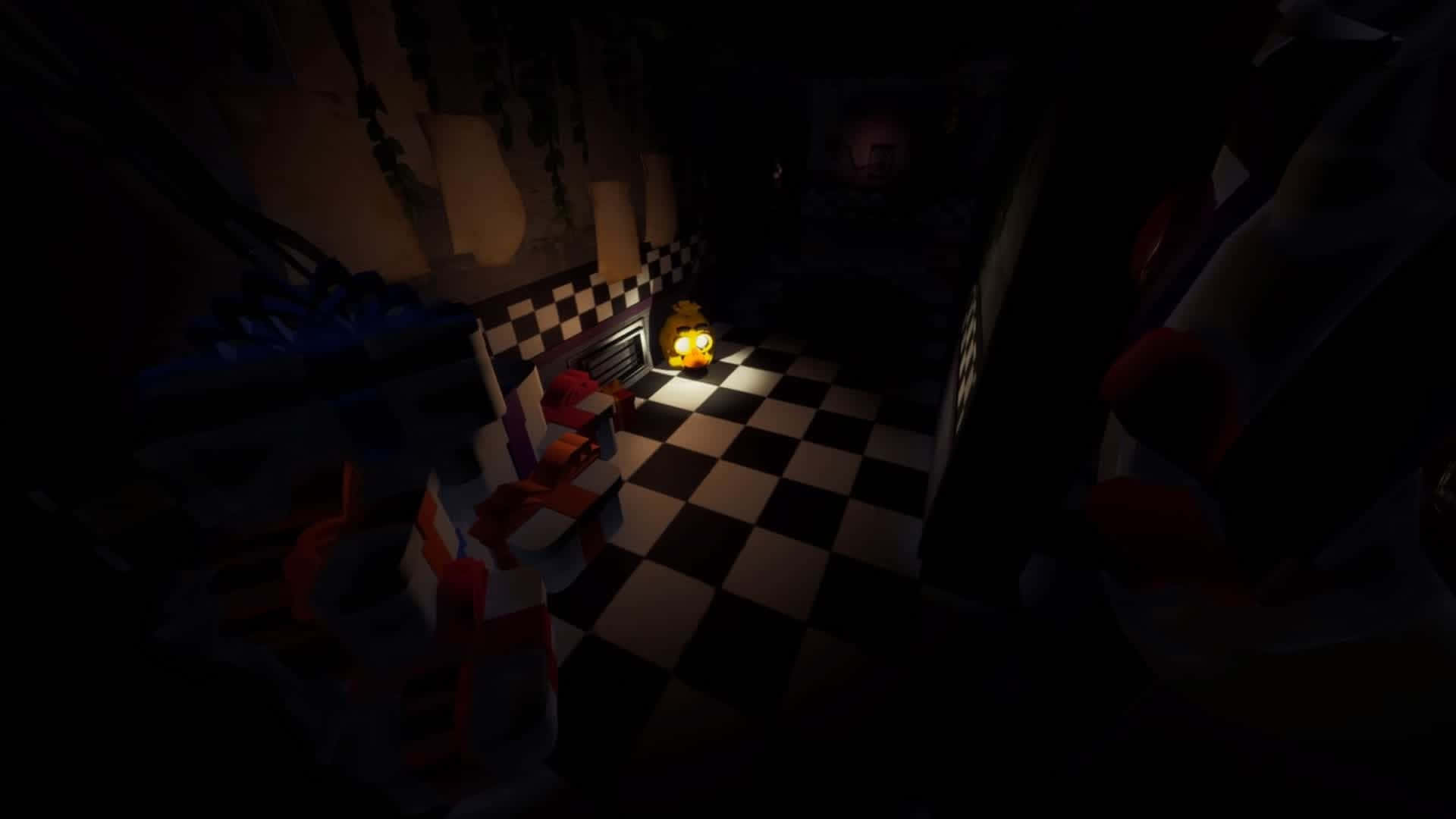 Fazbear Frights, checkered floor, glowing lantern, Full HD Desktop Wallpaper