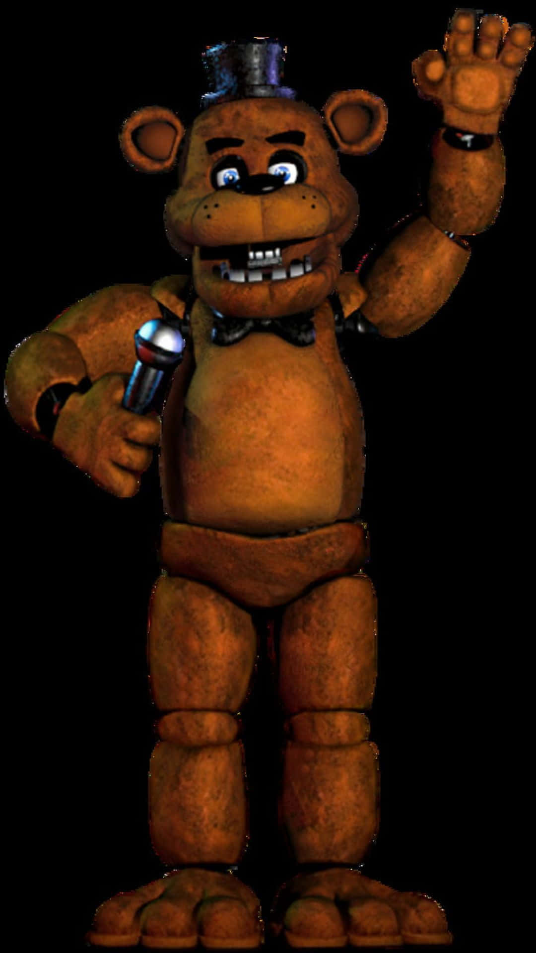 Fazbear Frights, worn brown animatronic bear, glowing eyes, Full HD Phone Wallpaper
