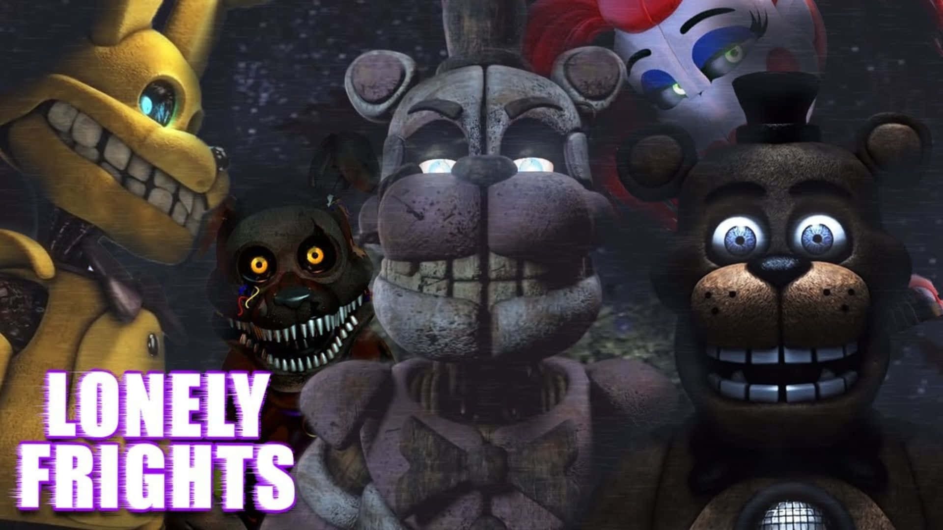 Fazbear Frights, animatronic characters, glowing eyes, Full HD Desktop Wallpaper