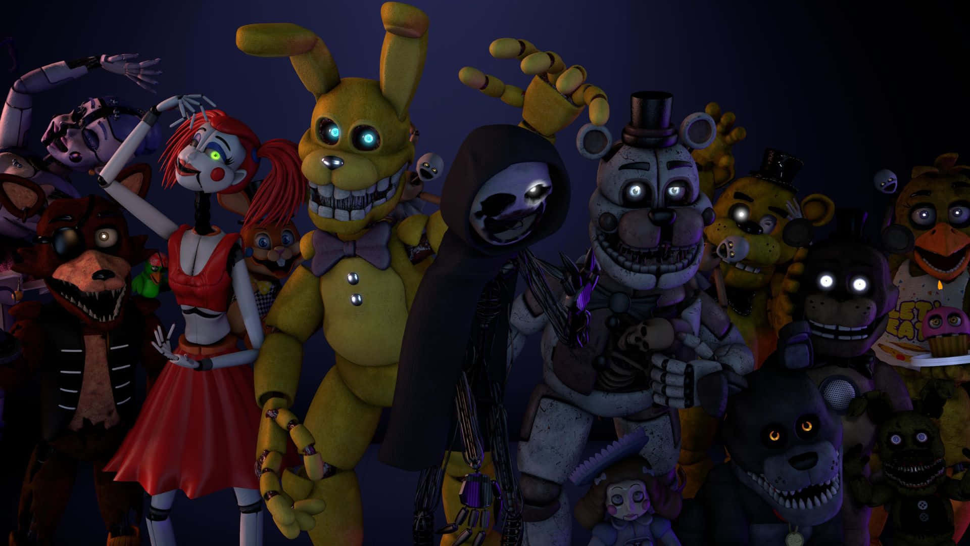 Fazbear Frights, 1920 x 1080, animatronic characters, Full HD Desktop Wallpaper