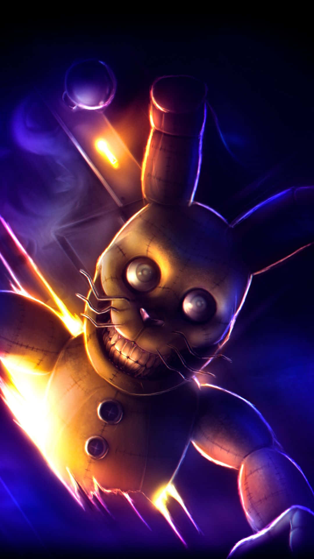 Fazbear Frights, animatronic rabbit, glowing eyes, Full HD Phone Wallpaper