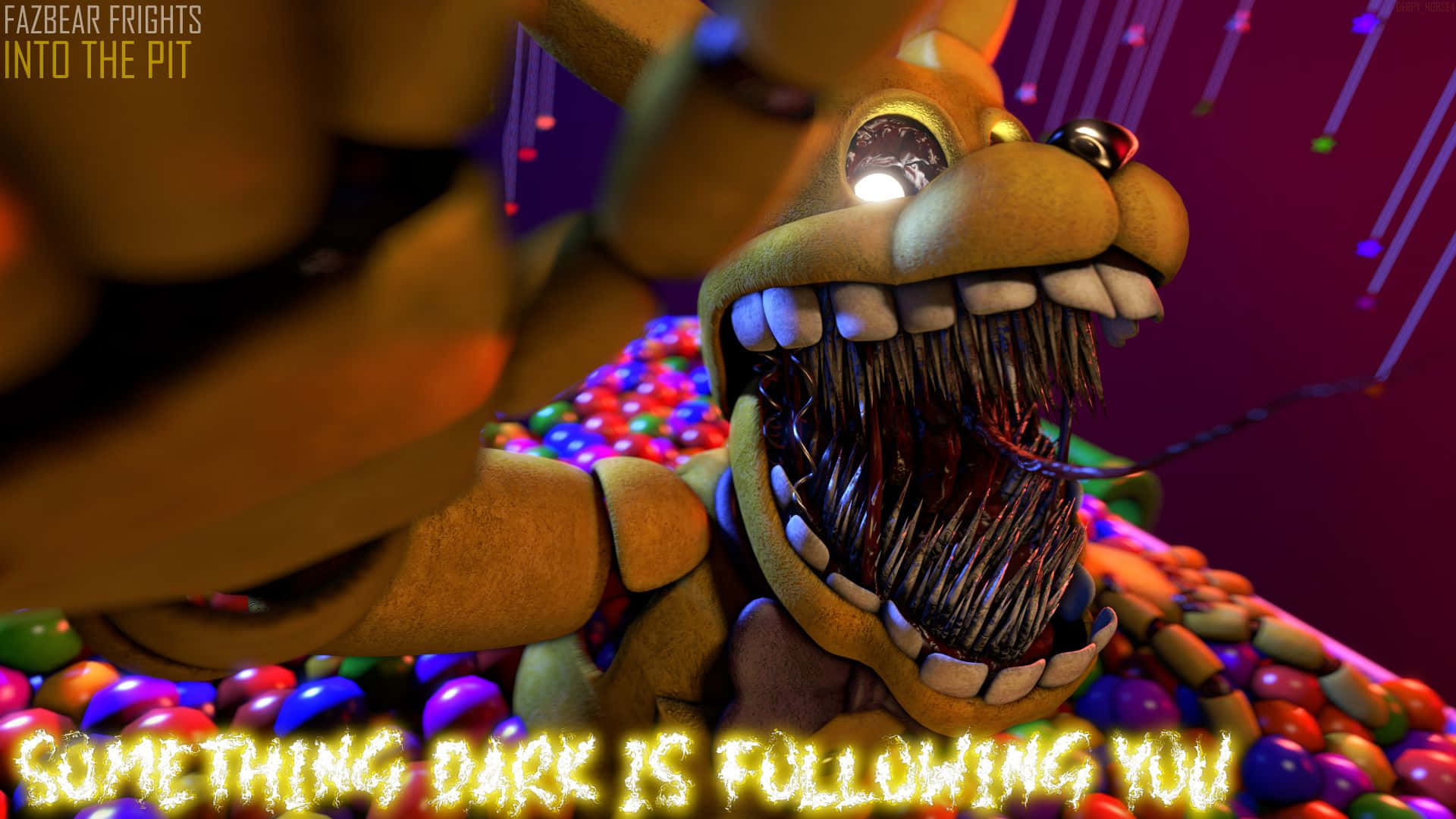 Fazbear Frights, animatronic bear, glowing eyes, Full HD Desktop Wallpaper