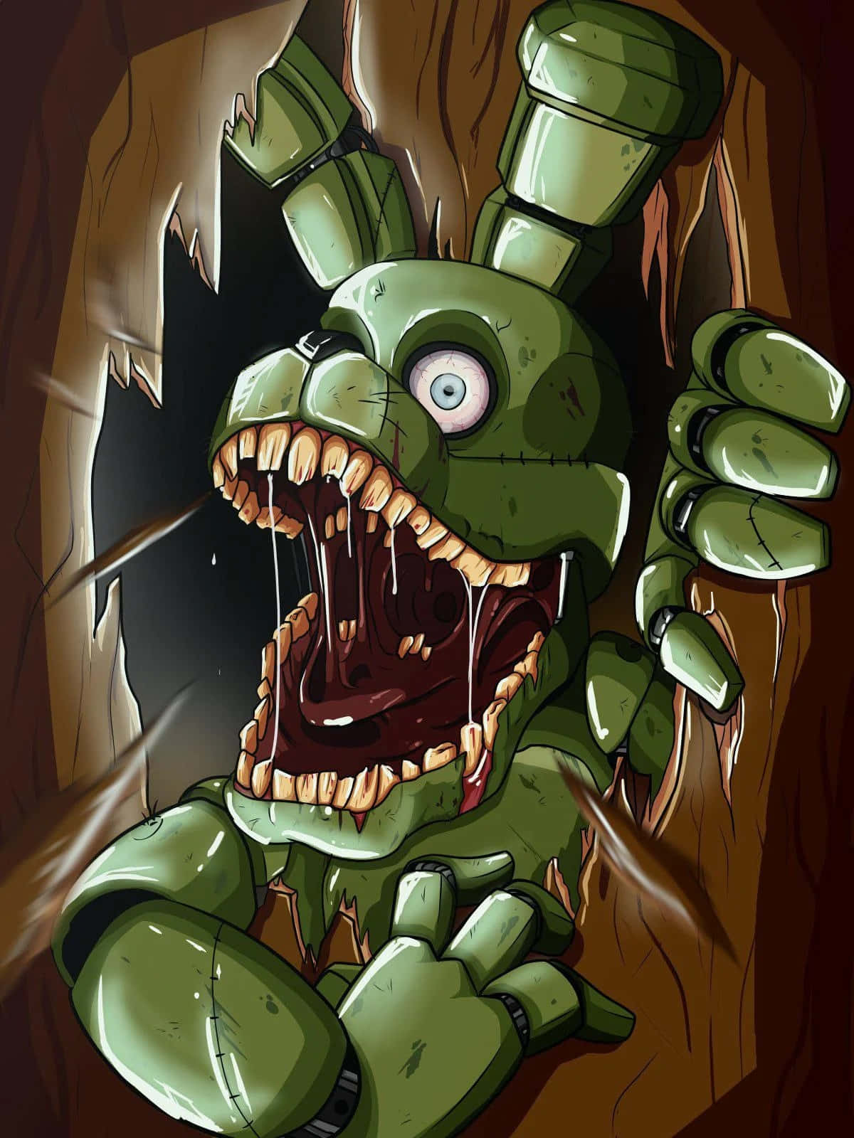 Fazbear Frights, animatronic bunny, green, HD Phone Wallpaper
