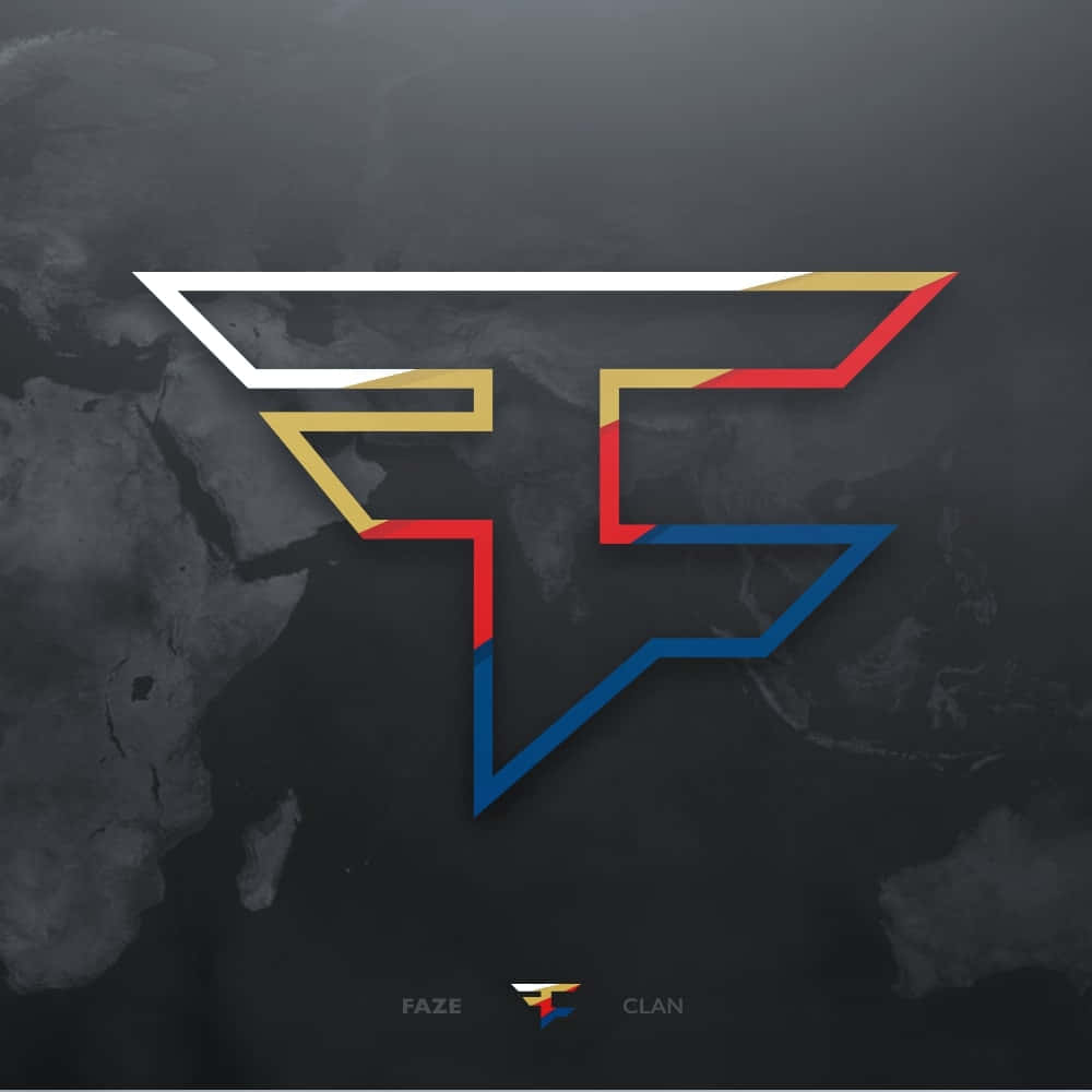 Faze Rug, red yellow and blue, geometric logo, SD Desktop Wallpaper