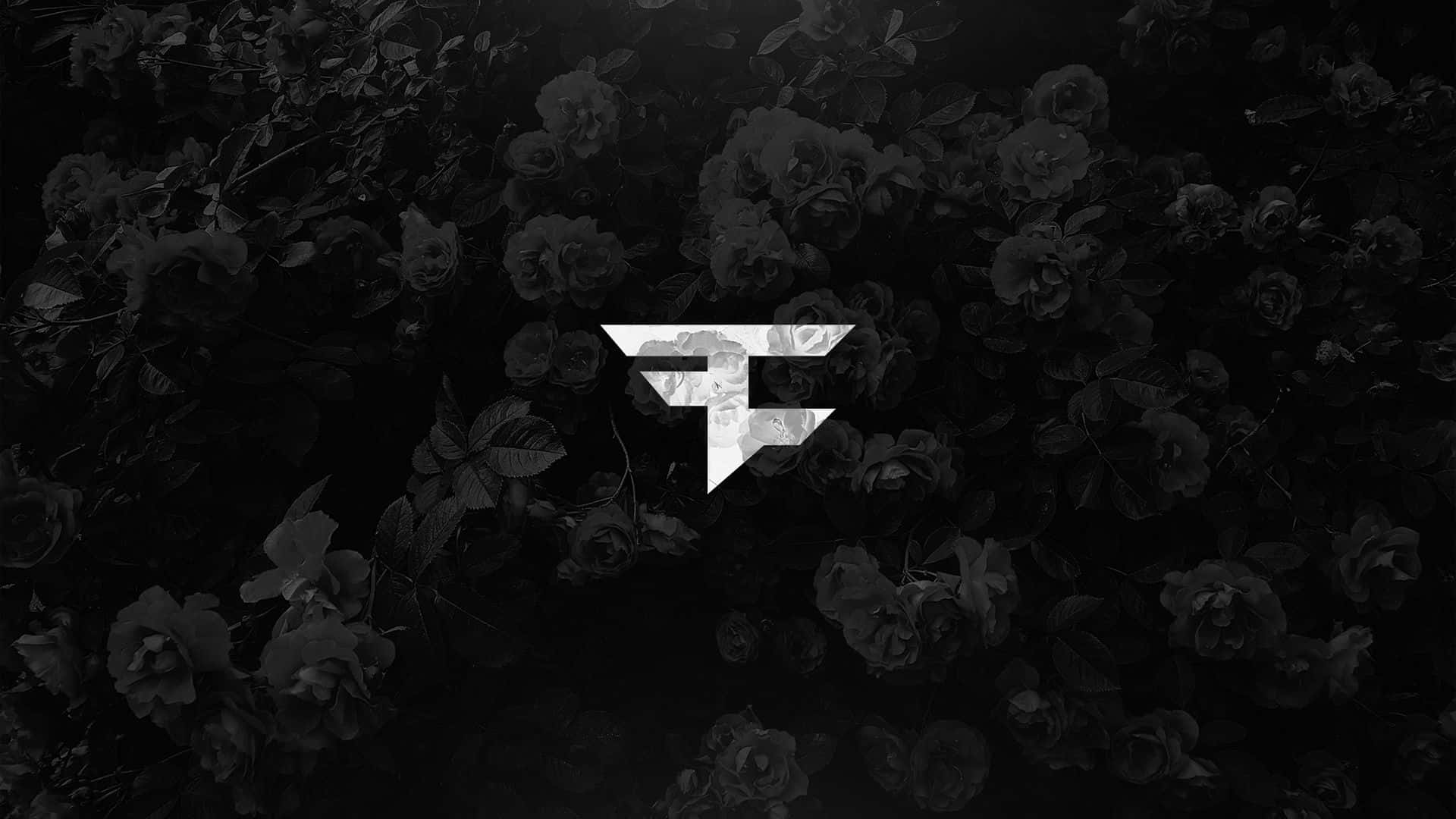 FaZe Rug, black and white flower aesthetic, geometric logo, Full HD Desktop Wallpaper