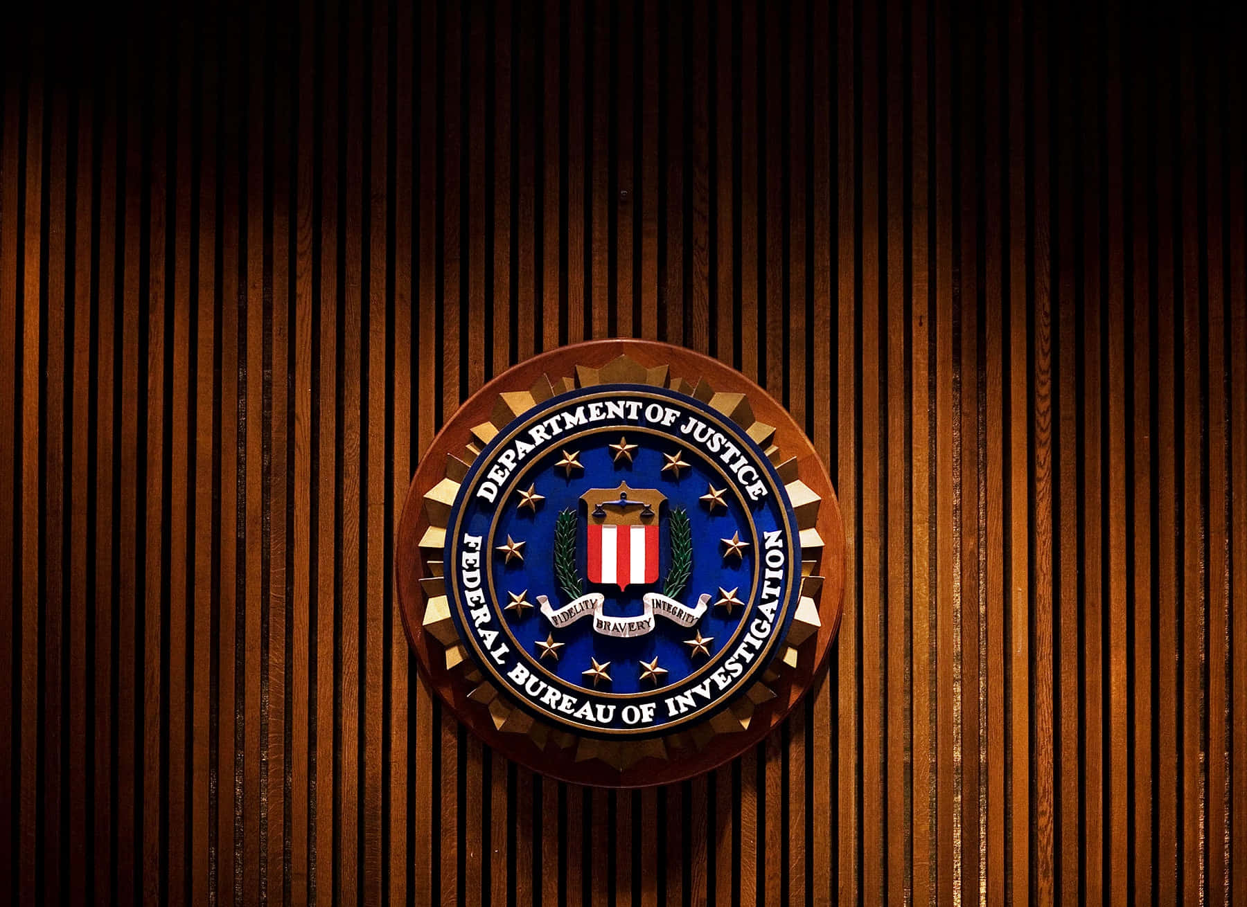 FBI, wooden wall, seal, HD Desktop Wallpaper