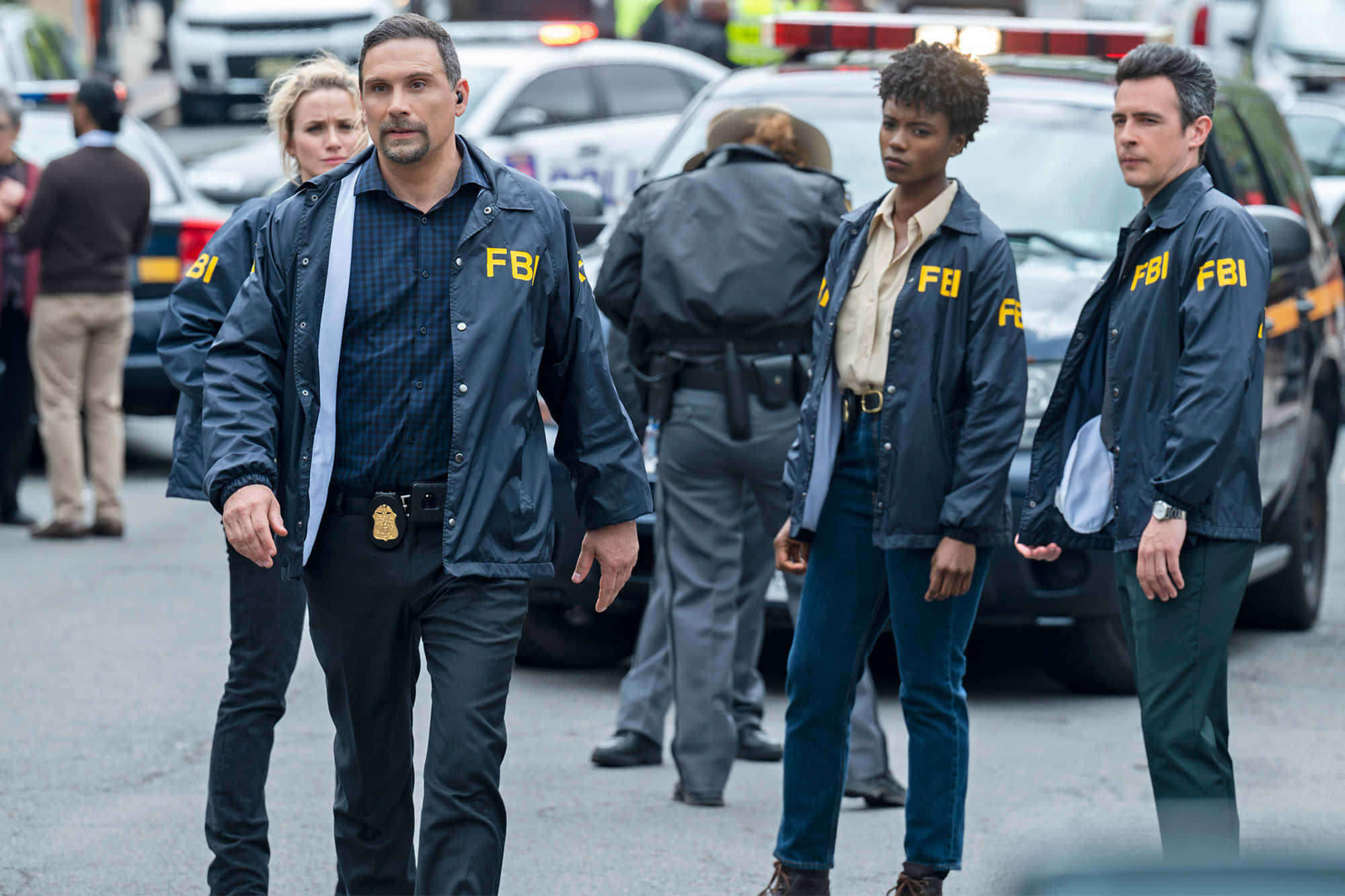 FBI, dark jackets, yellow lettering, Full HD Desktop Wallpaper