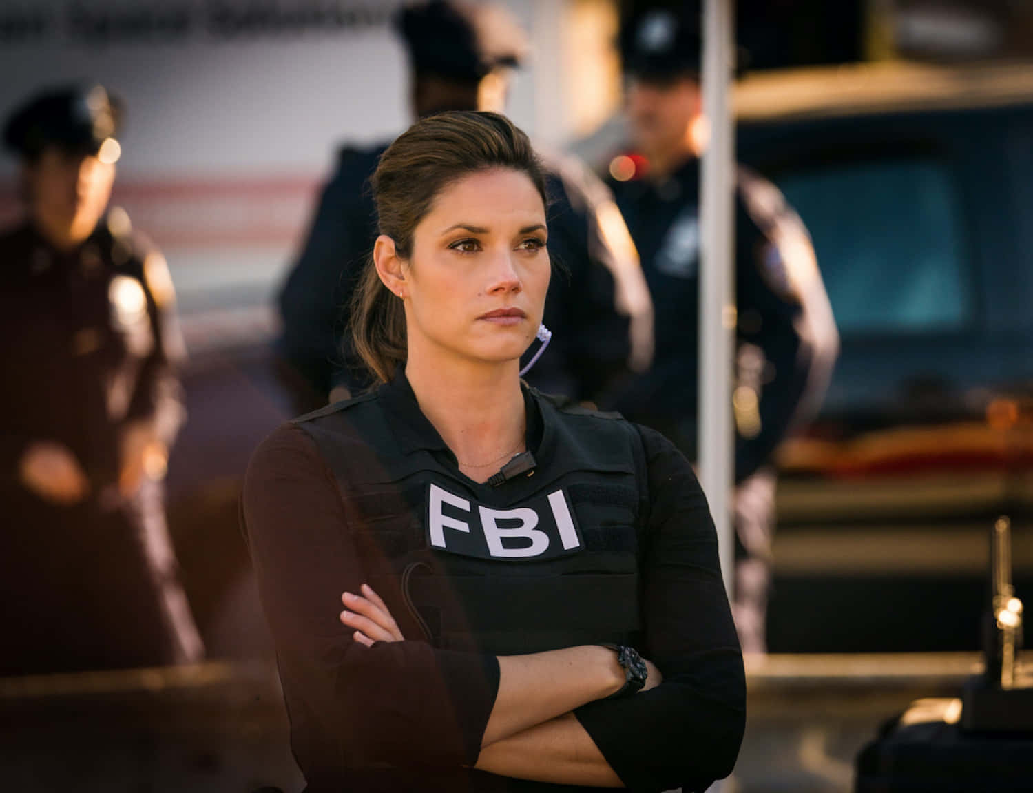 FBI, police uniform, arms crossed, HD Desktop Wallpaper