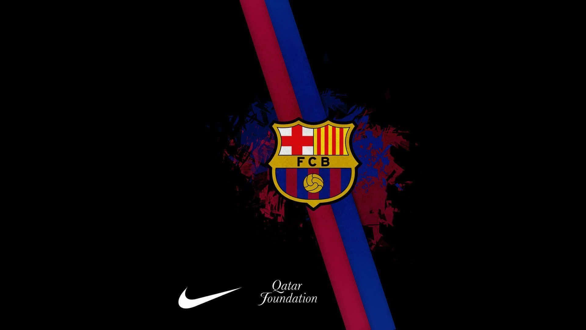 Fc Barcelona, Barcelona FC crest, black background, Full HD Desktop Wallpaper