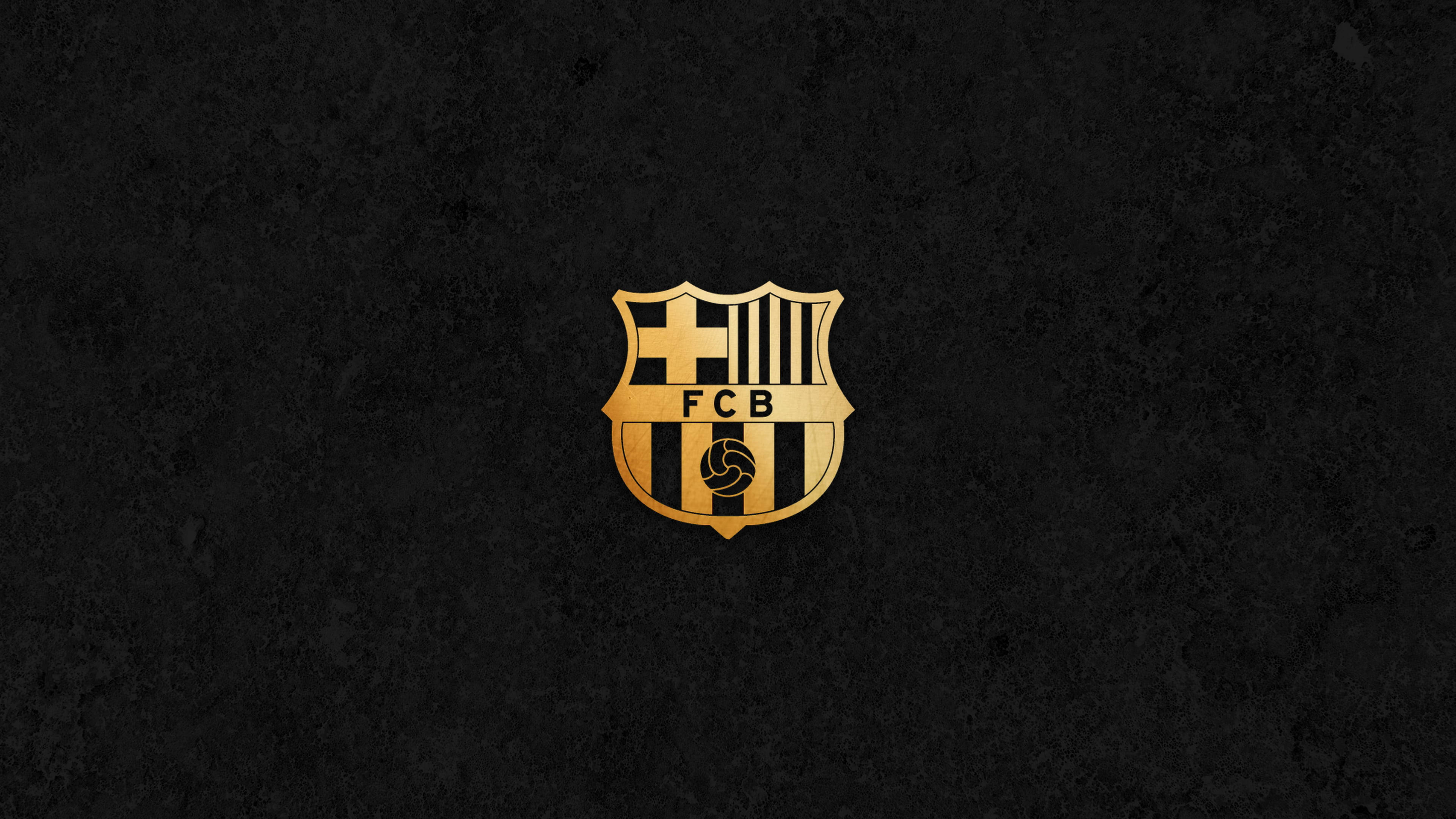 FC Barcelona, golden crest, textured black background, 4K Desktop Wallpaper