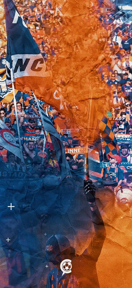 Fc Cincinnati, orange and blue, stadium crowd, SD Phone Wallpaper