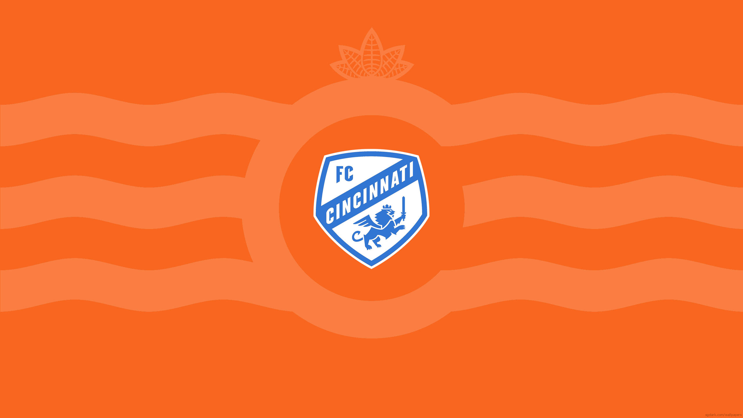 FC Cincinnati, orange, wavy horizontal stripes, 2K Desktop Wallpaper