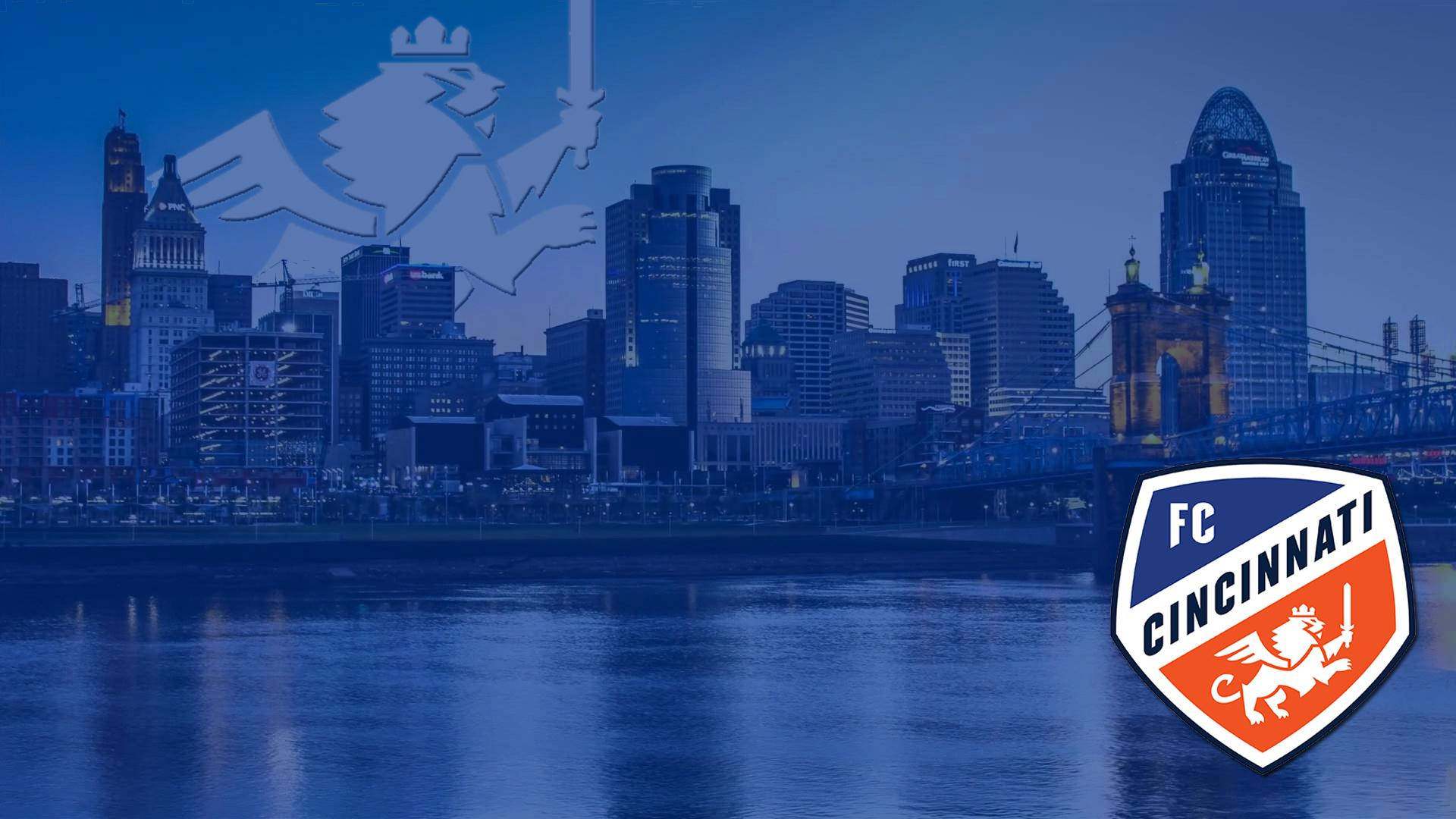 FC Cincinnati, Cincinnati skyline, dusk, Full HD Desktop Wallpaper