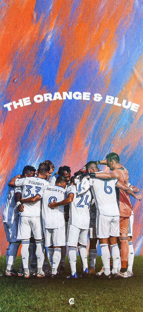 FC Cincinnati, white jerseys, grass field, SD Phone Wallpaper