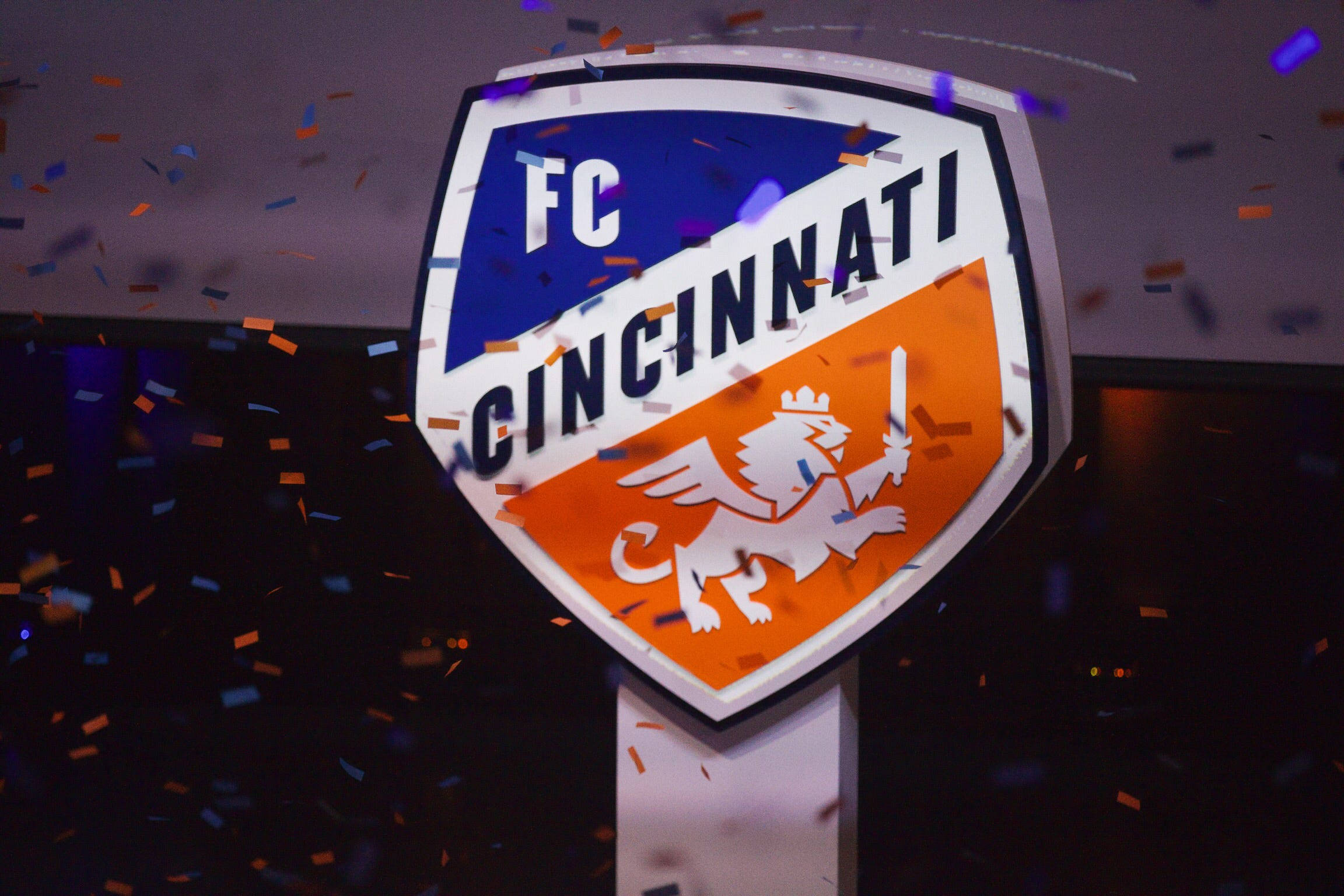 FC Cincinnati, logo, confetti, Full HD Desktop Wallpaper