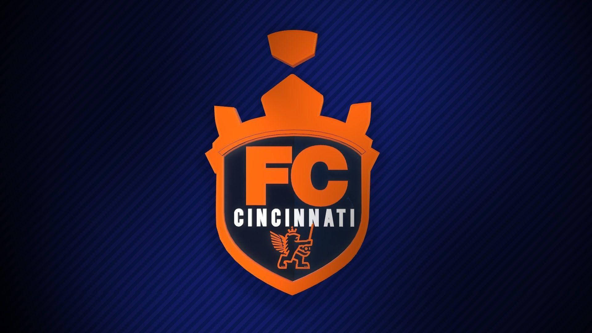 FC Cincinnati, orange, winged lion emblem, Full HD Desktop Wallpaper