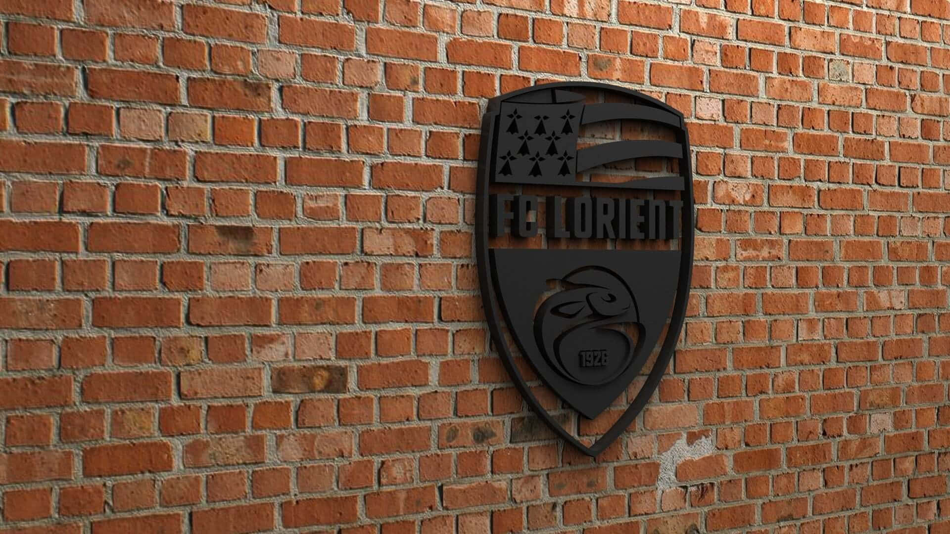 FC Lorient, black, shield emblem, Full HD Desktop Wallpaper