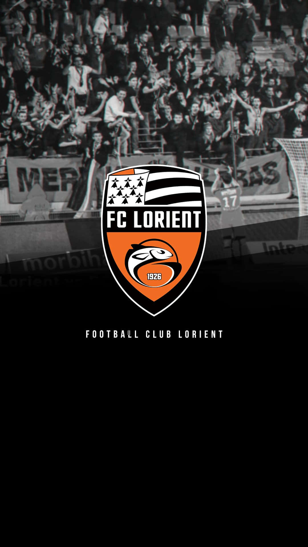 FC Lorient, players celebrating victory, pitch, Full HD Phone Wallpaper