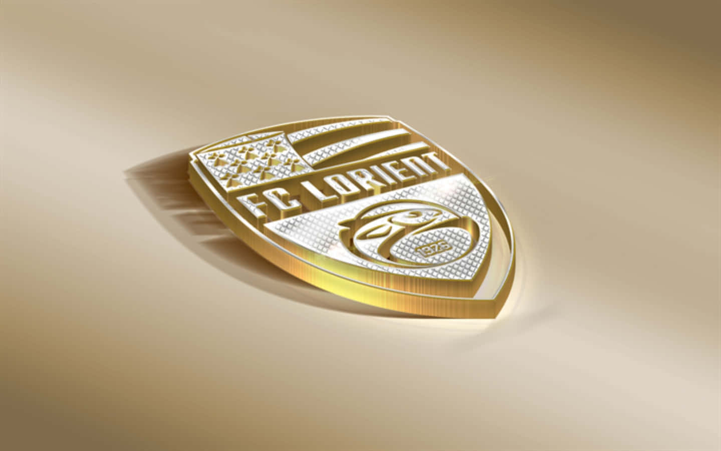 FC Lorient, gold and silver, crest, HD Desktop Wallpaper