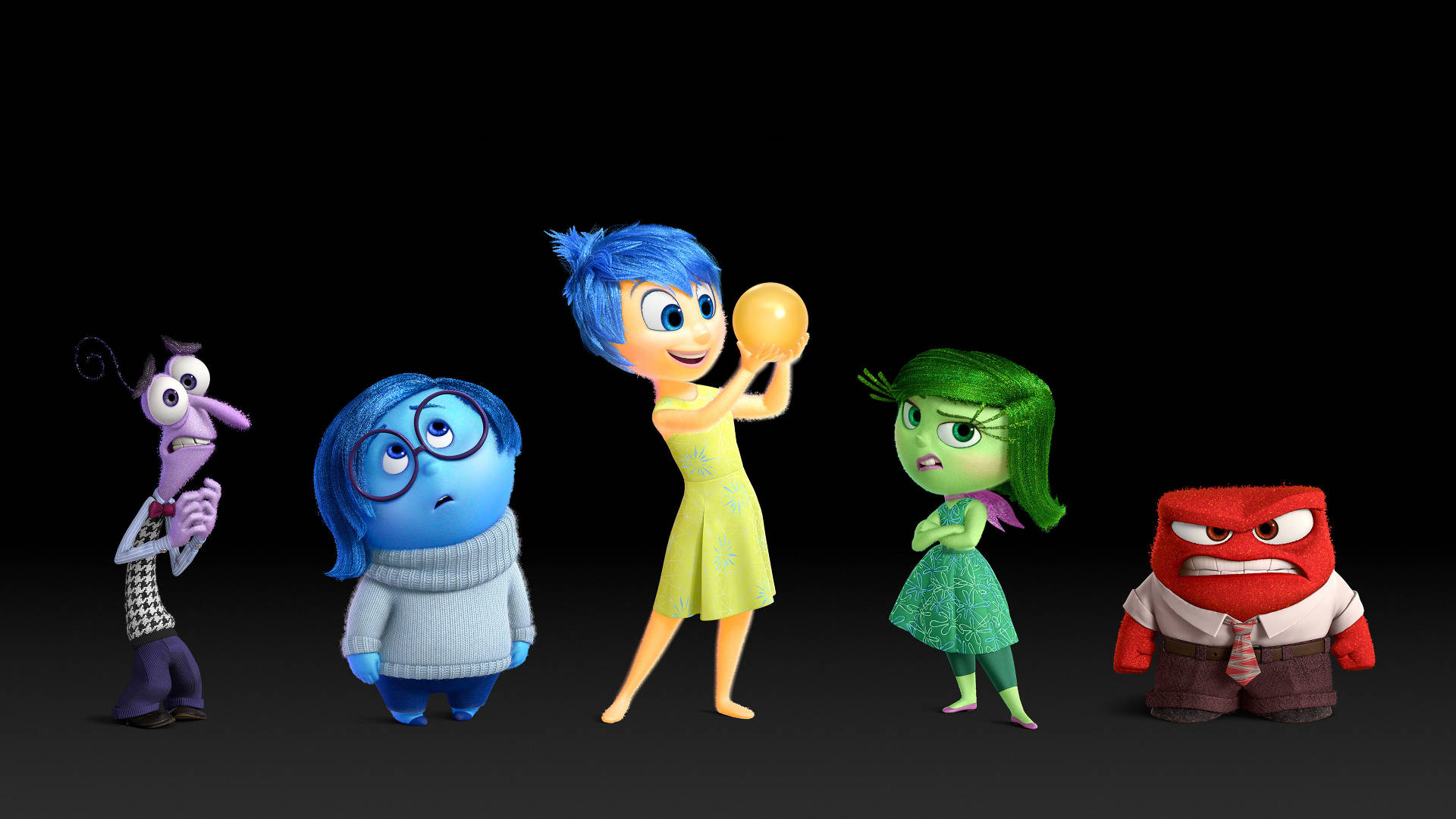 Fear Inside Out, friends, animated emotion characters, Full HD Desktop Wallpaper