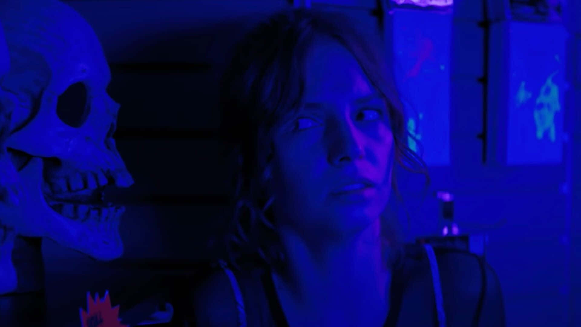 Fear Street, blue wall, eerie blue light, Full HD Desktop Wallpaper