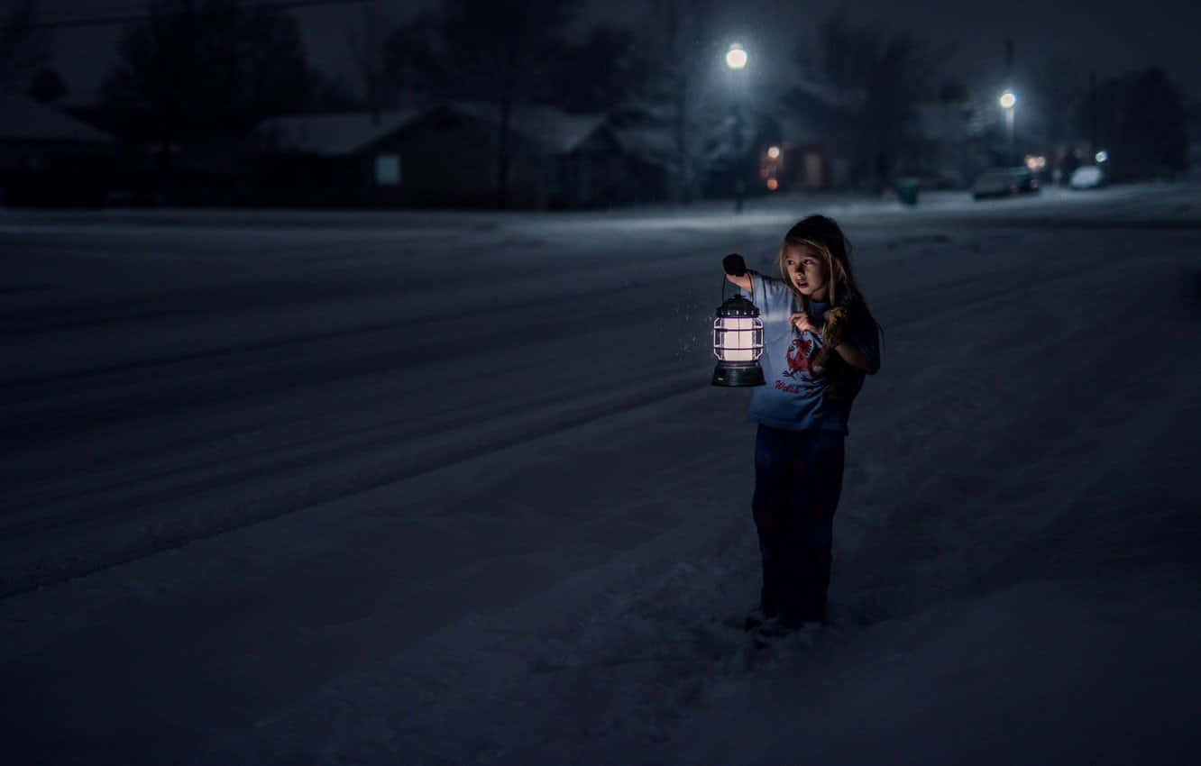 Fear Street, snow-covered street, night, HD Desktop Wallpaper