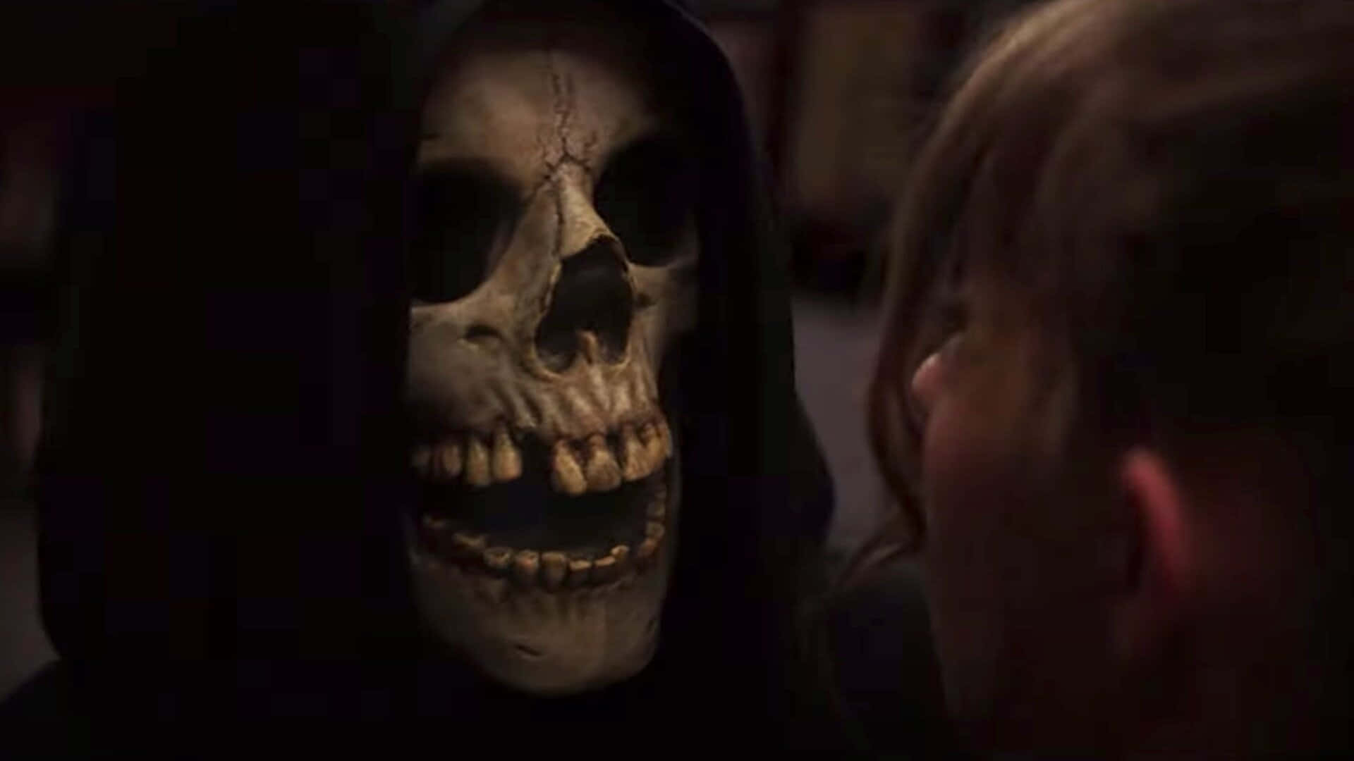 Fear Street, dark hooded cloak, skull mask, Full HD Desktop Wallpaper