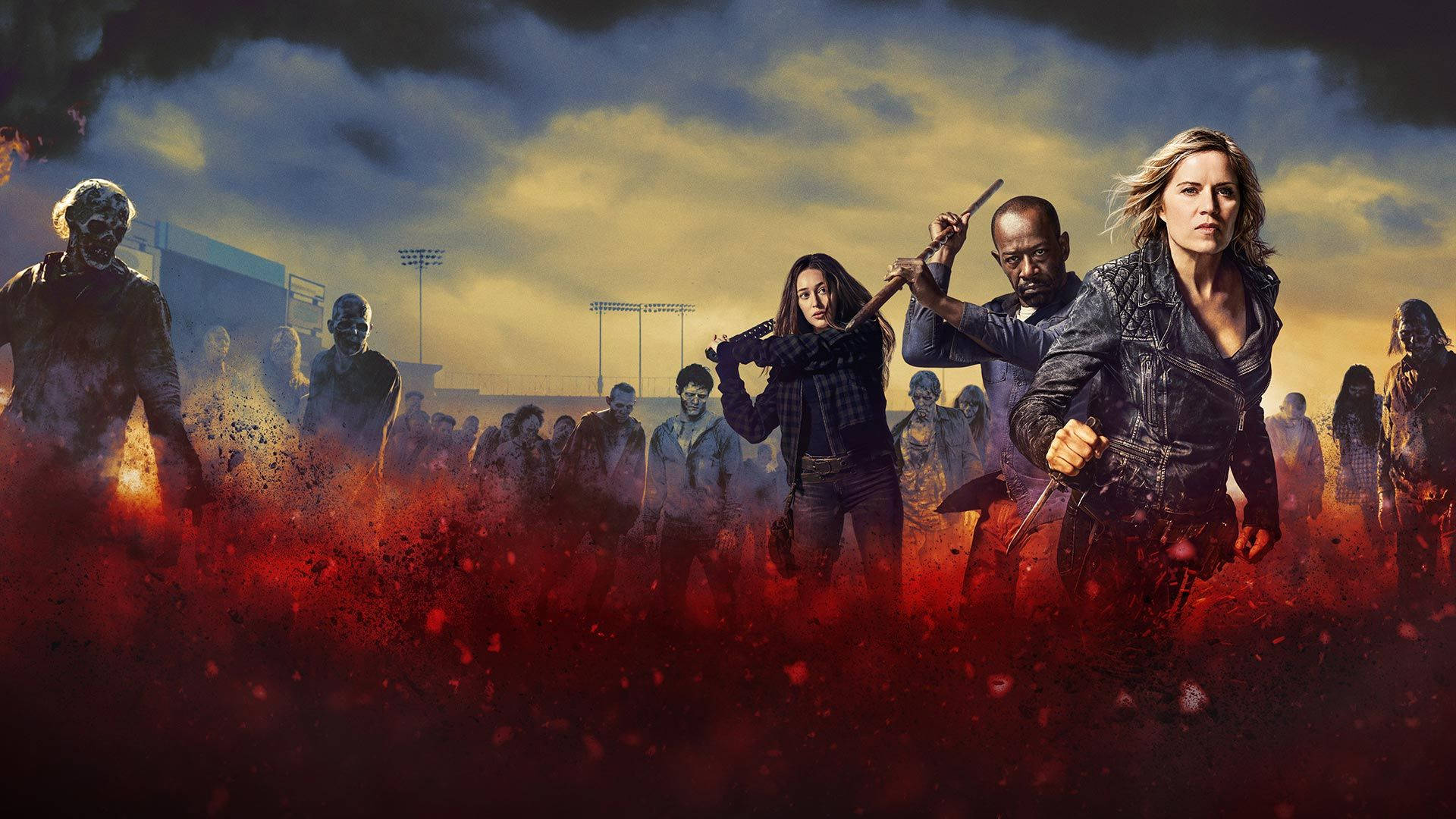 Fear The Walking Dead, zombies, stadium, Full HD Desktop Wallpaper