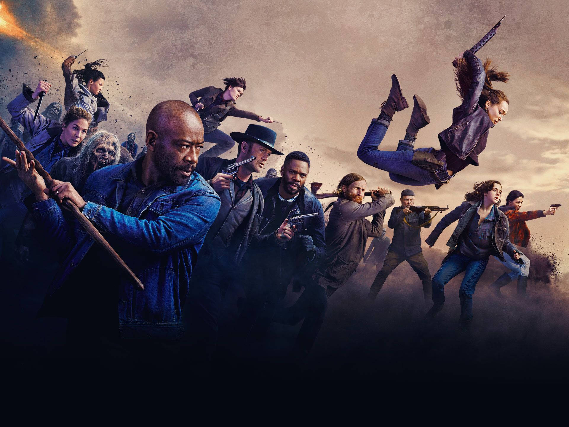 Fear The Walking Dead, armed survivors, gritty apocalyptic setting, Full HD Desktop Wallpaper