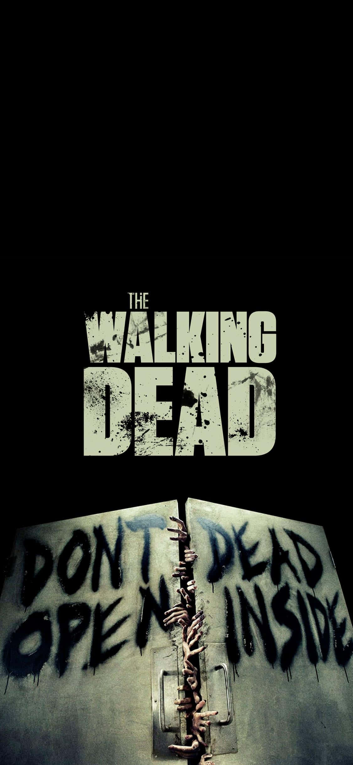 The Walking Dead, rusty metal door, bloody hands, Full HD Phone Wallpaper