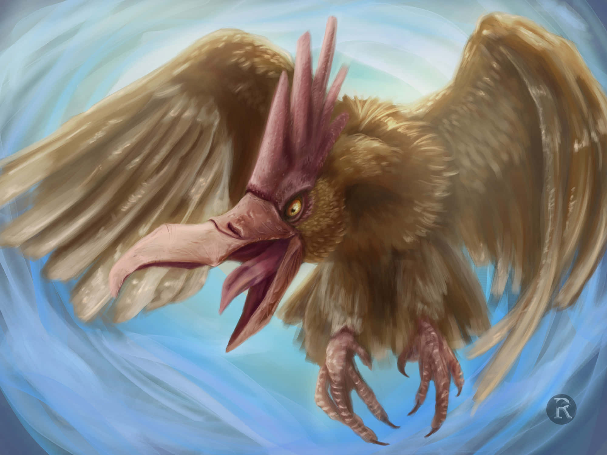 Fearow, brown, long beak, Full HD Desktop Wallpaper