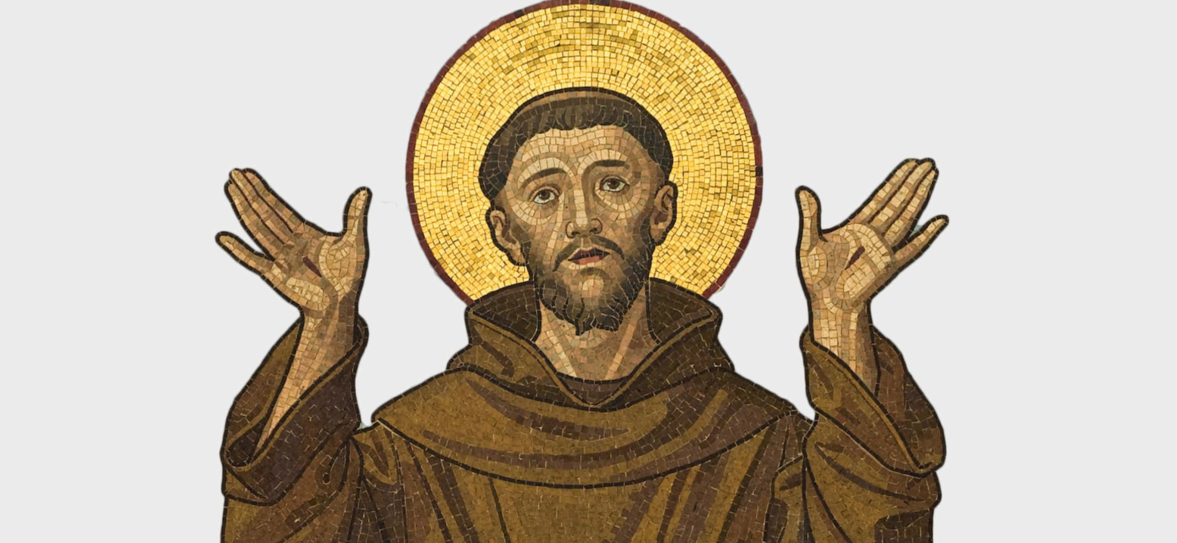 St Francis Of Assisi, mosaic portrait, bearded saint, Full HD Desktop Wallpaper