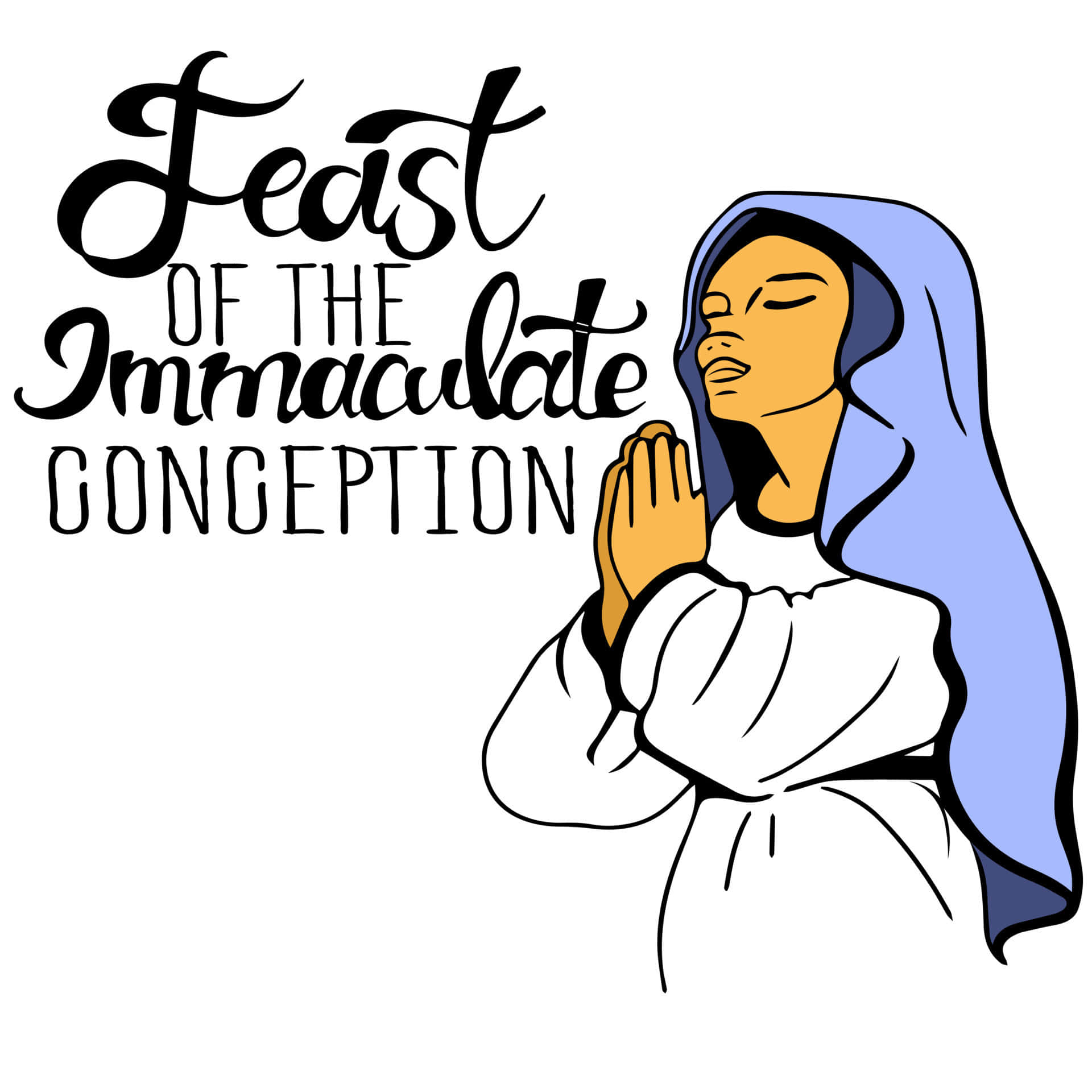 Immaculate Conception, Feast of the Immaculate Conception, blue veil, Full HD Desktop Wallpaper