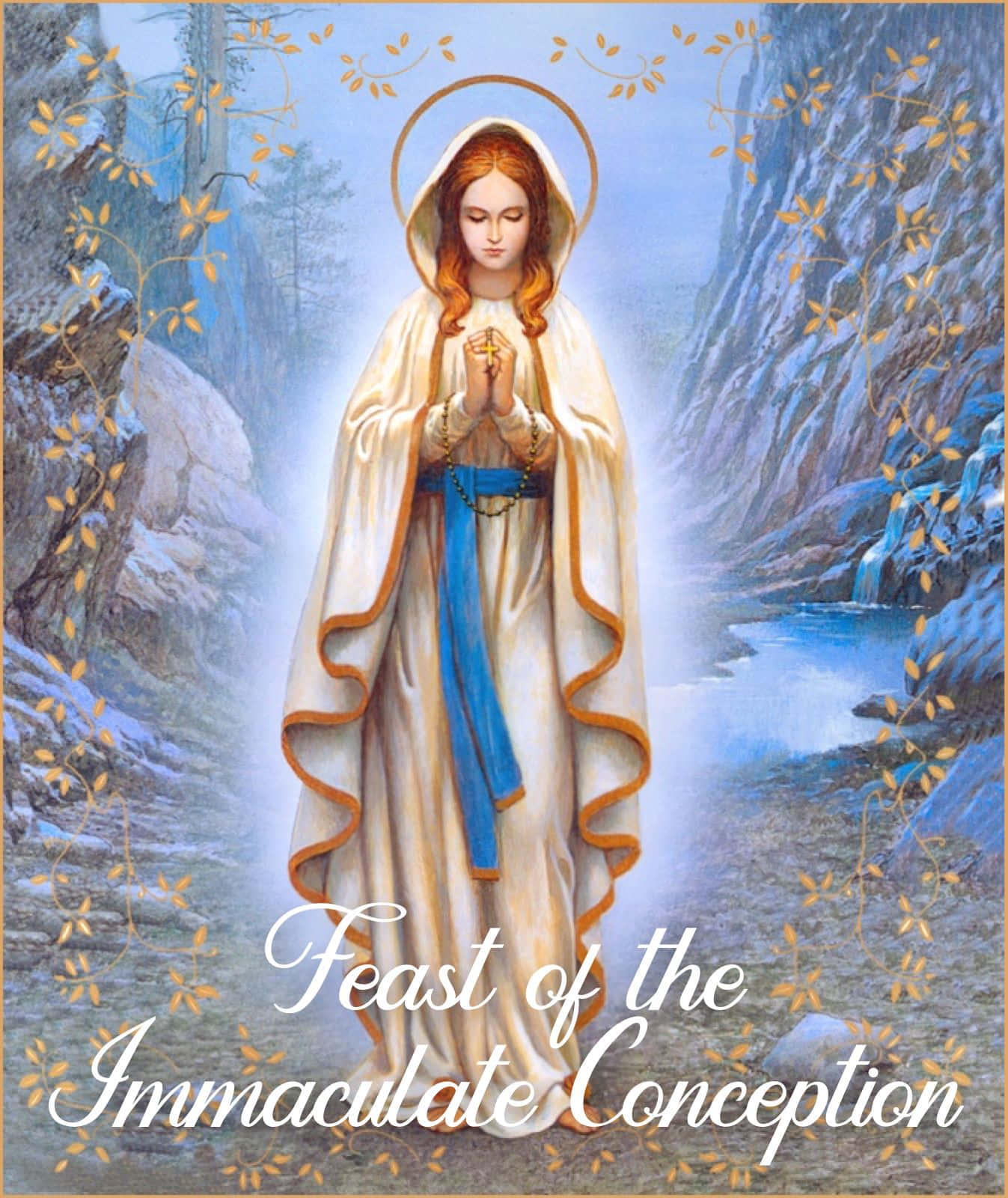 Immaculate Conception, white robe, blue sash, HD Phone Wallpaper
