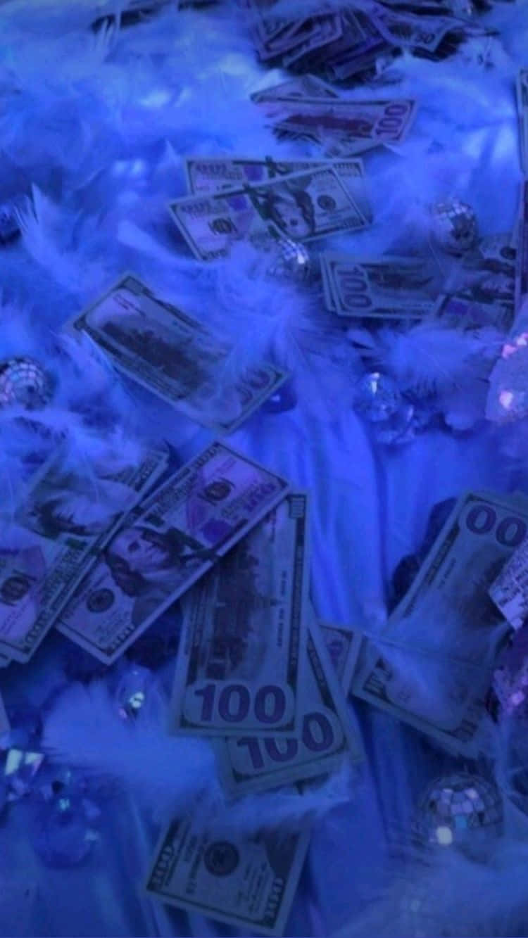 Girly Money, blue light, hundred dollar bills, HD Phone Wallpaper