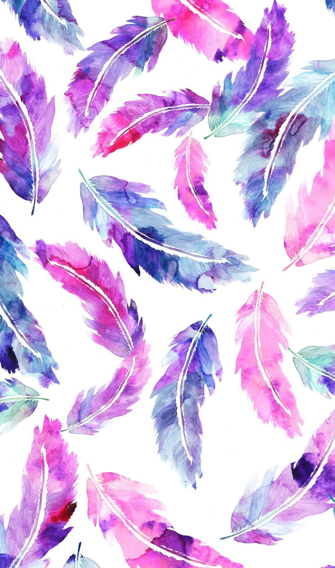 watercolor feathers, pink, purple, HD Phone Wallpaper
