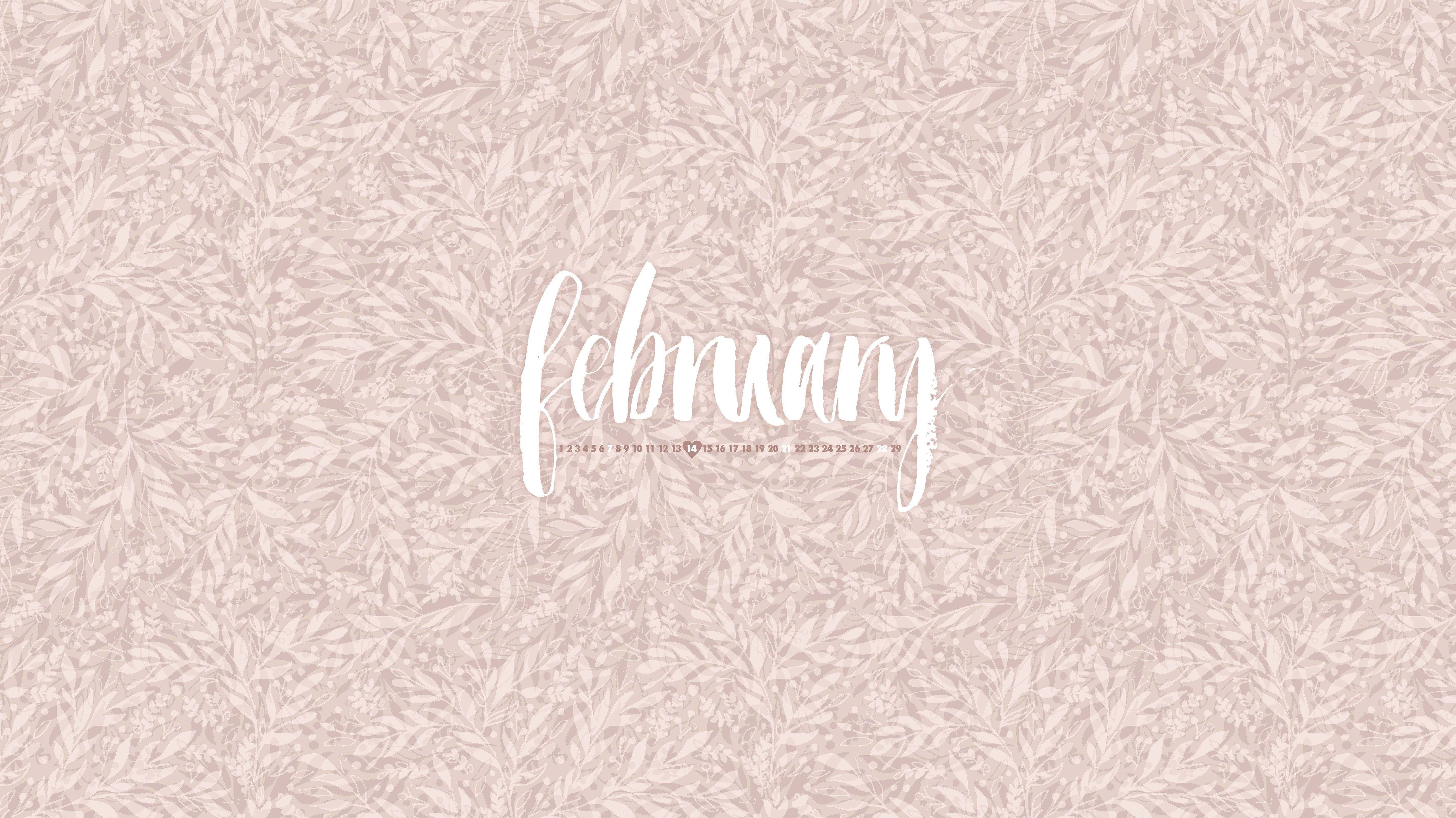 February, brown leaves, soft blush, 5K Desktop Wallpaper