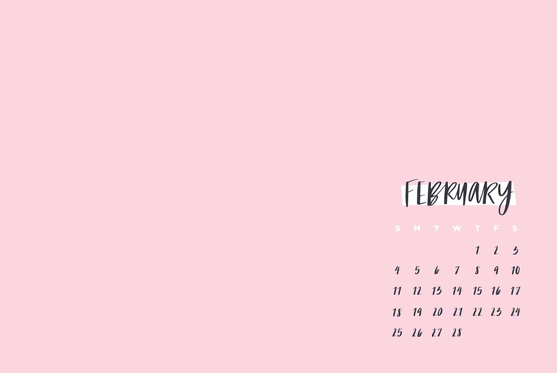 February, minimalist, soft pink, Full HD Desktop Wallpaper