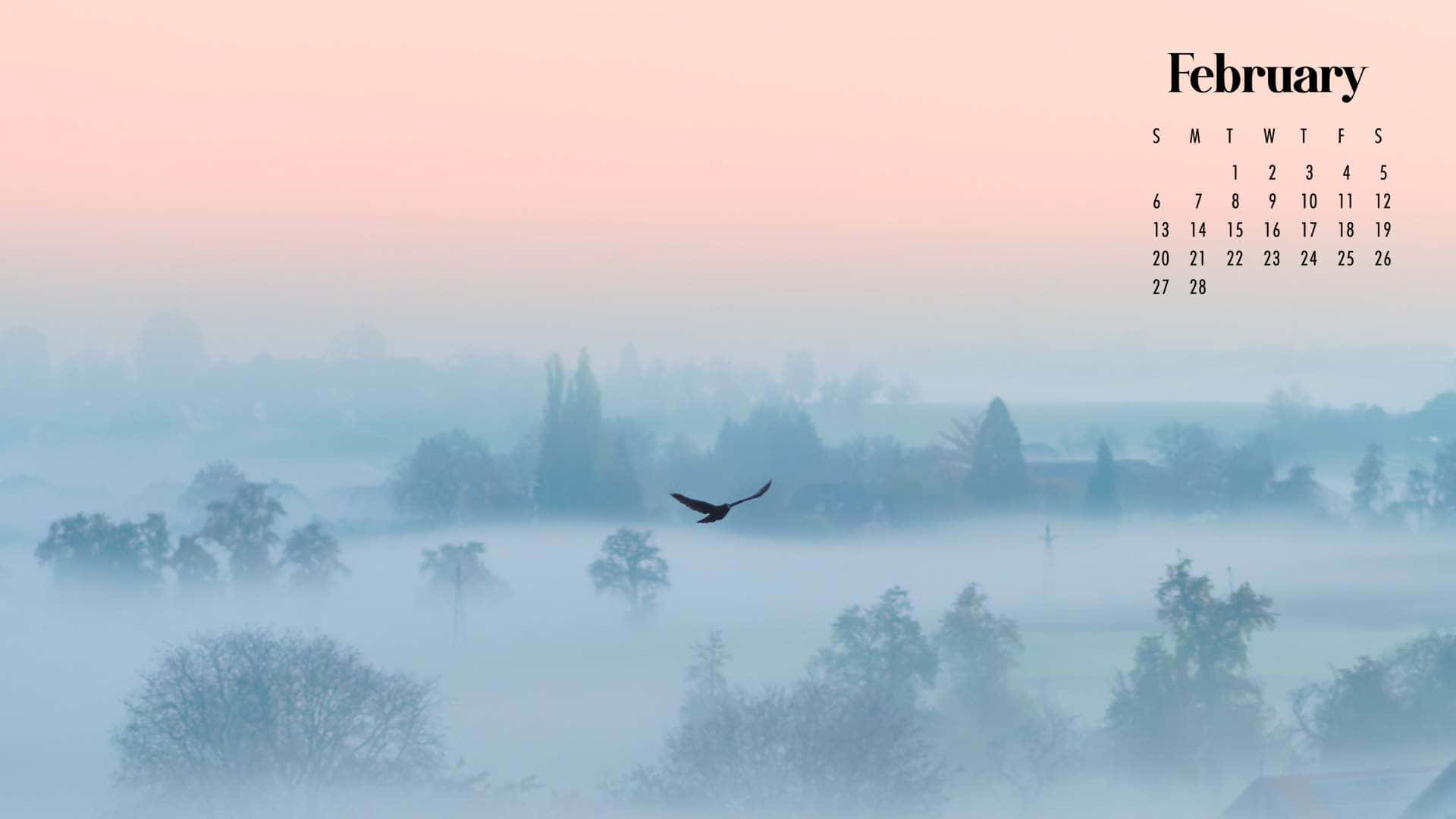 February, misty February landscape, dawn, Full HD Desktop Wallpaper